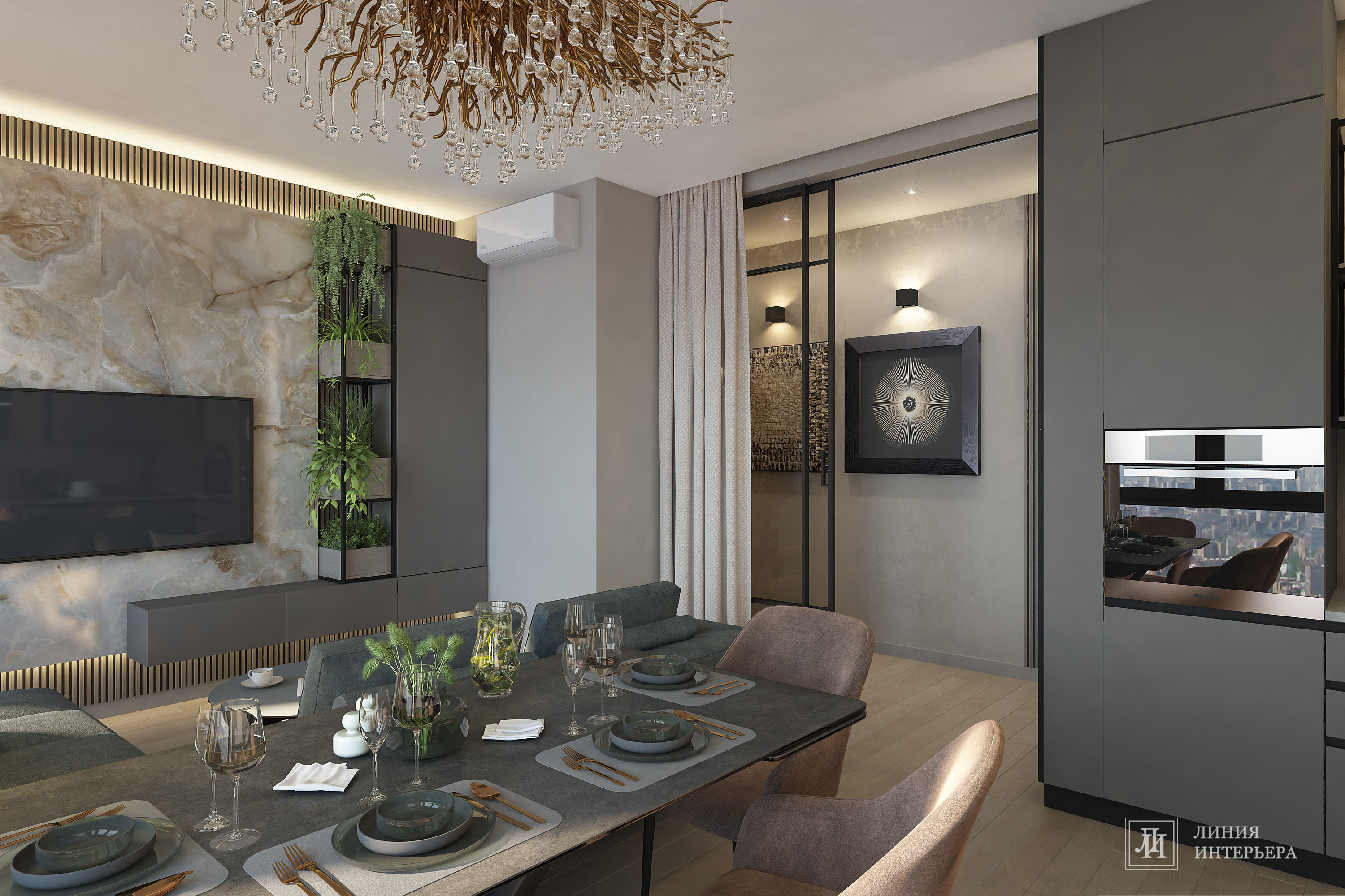 Интерьер квартиры в ЖК Фили Сити