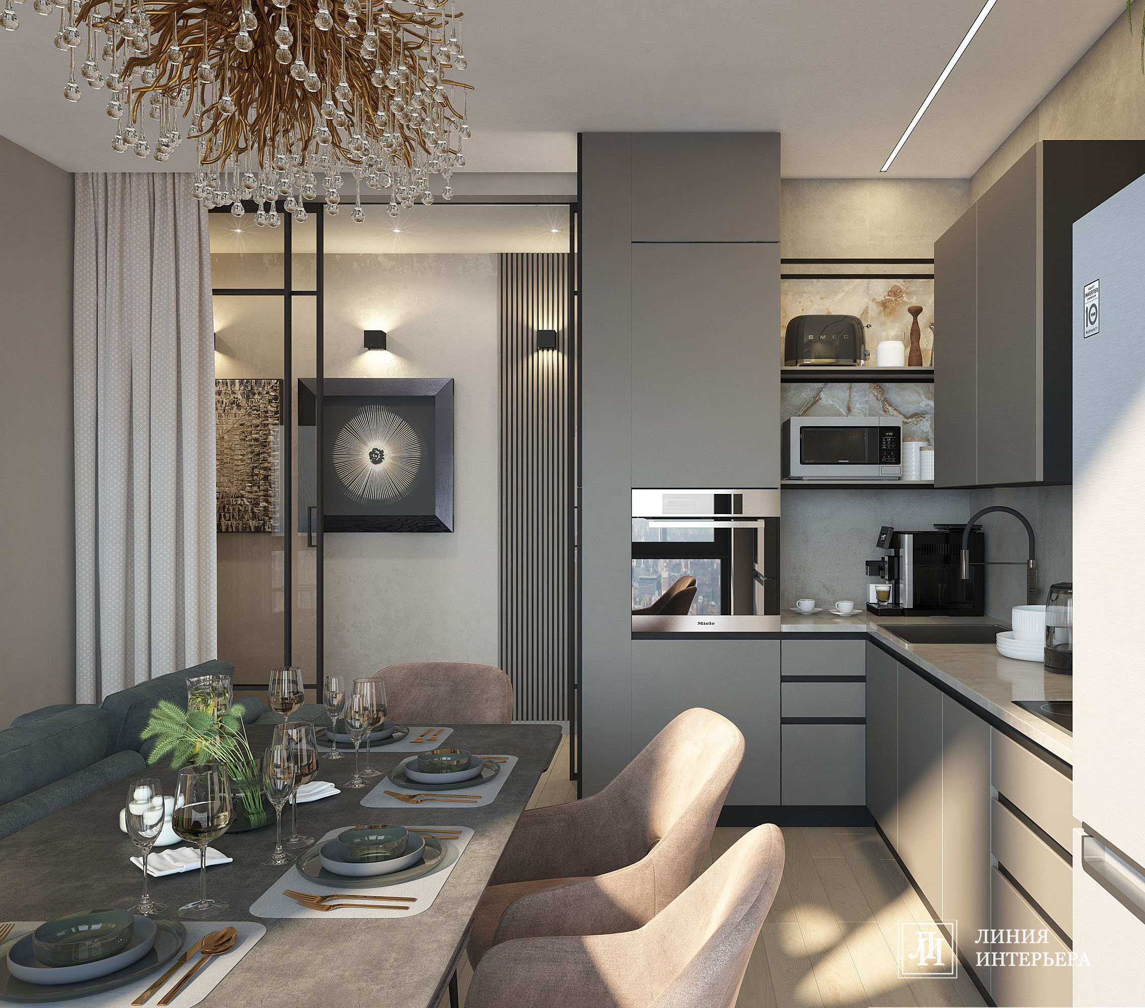 Интерьер квартиры в ЖК Фили Сити