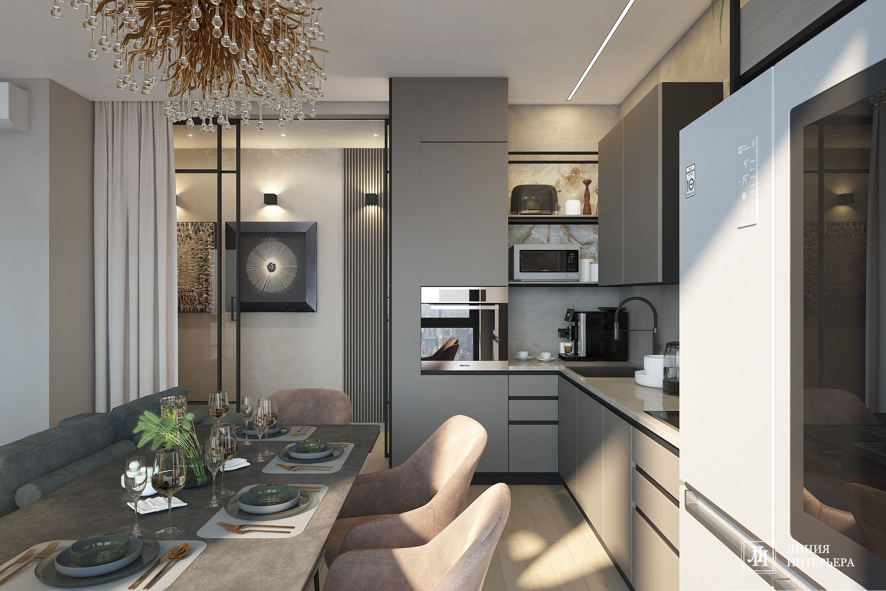 Интерьер квартиры в ЖК Фили Сити