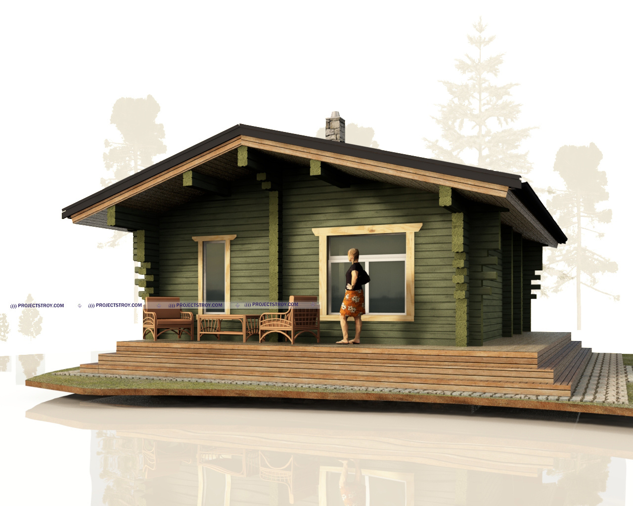 Дом из профилированного бруса одноэтажный