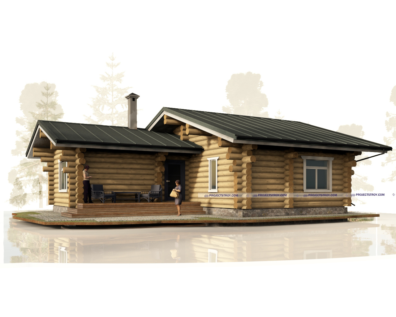 Г-образный одноэтажный проект