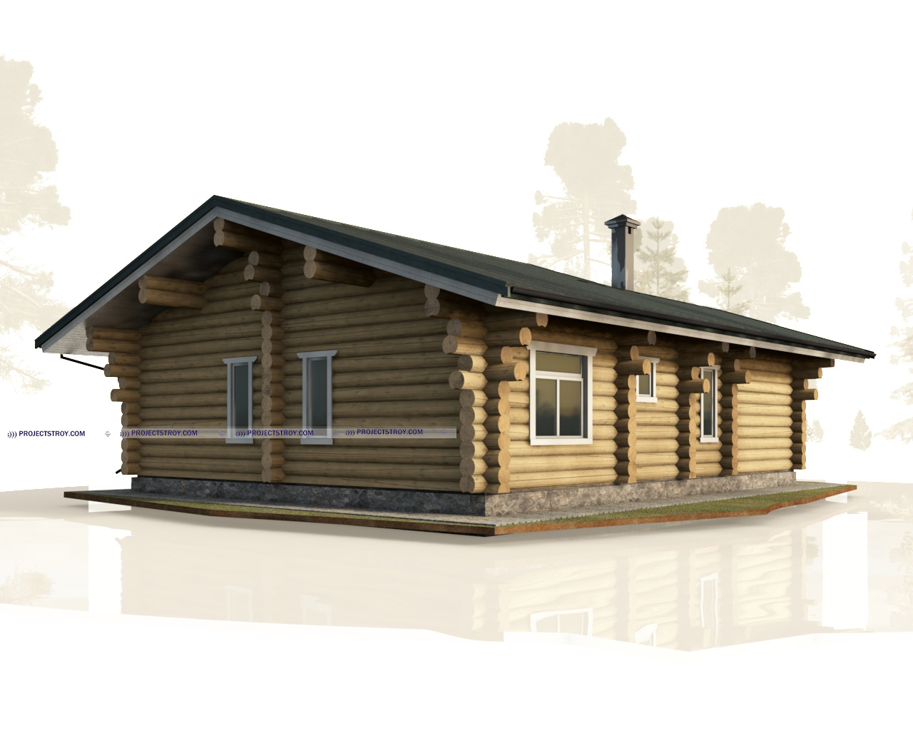 Г-образный одноэтажный проект