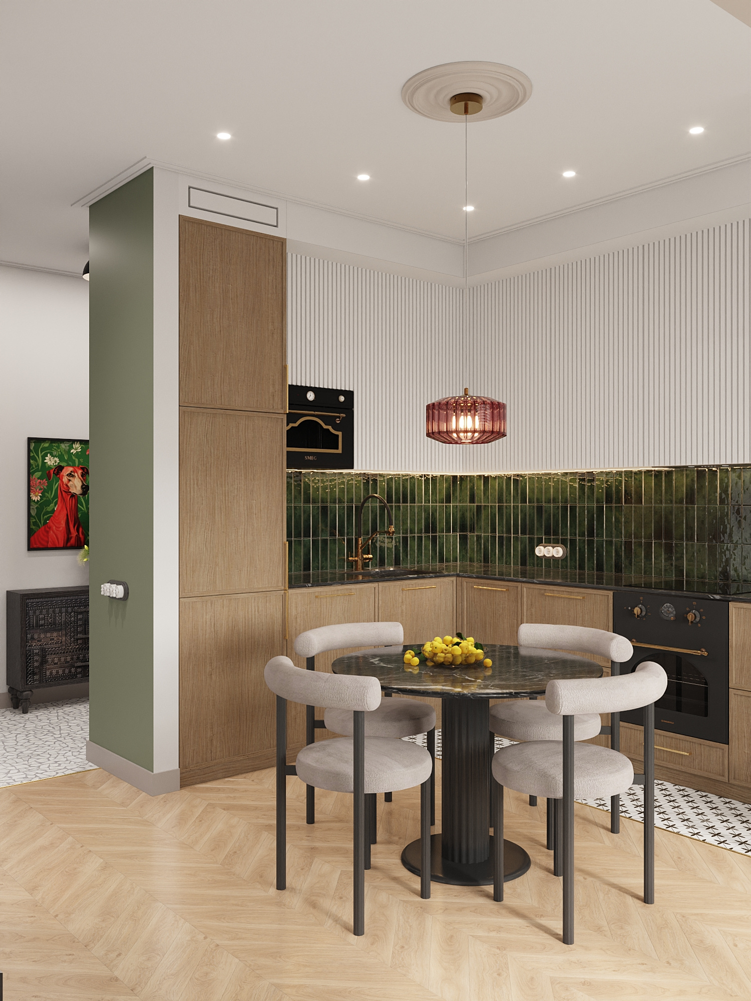 Проект в ЖК "Малоохтинский 68", mid century.