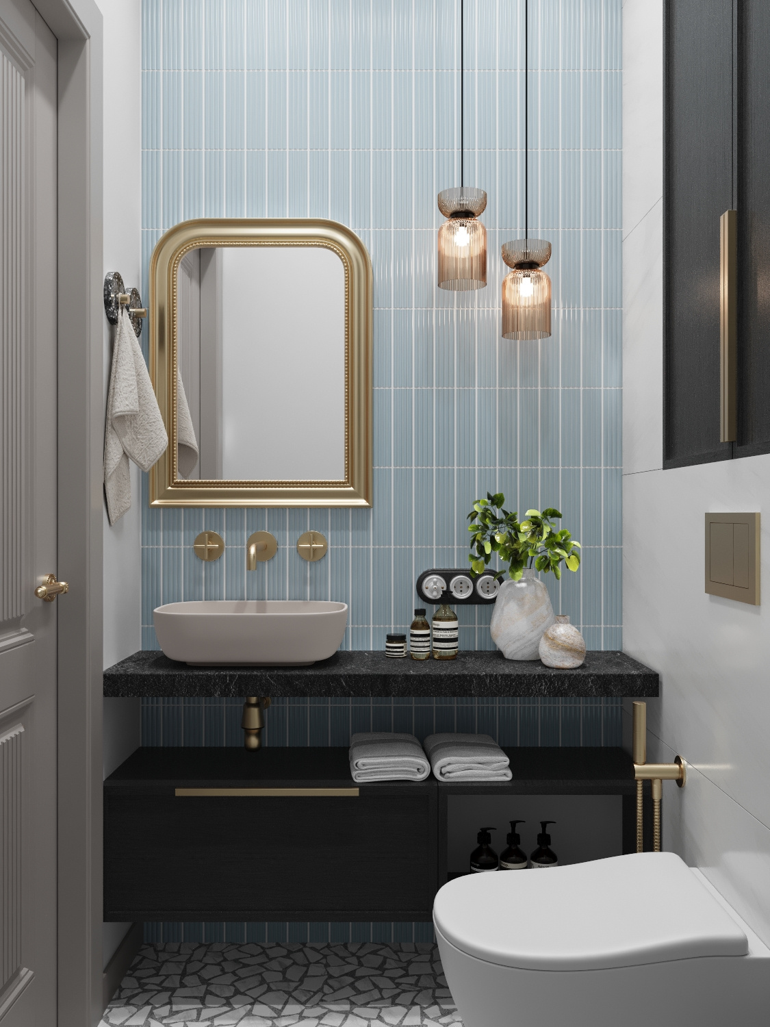 Проект в ЖК "Малоохтинский 68", mid century.