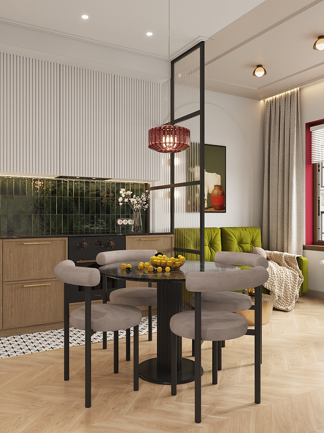 Проект в ЖК "Малоохтинский 68", mid century.