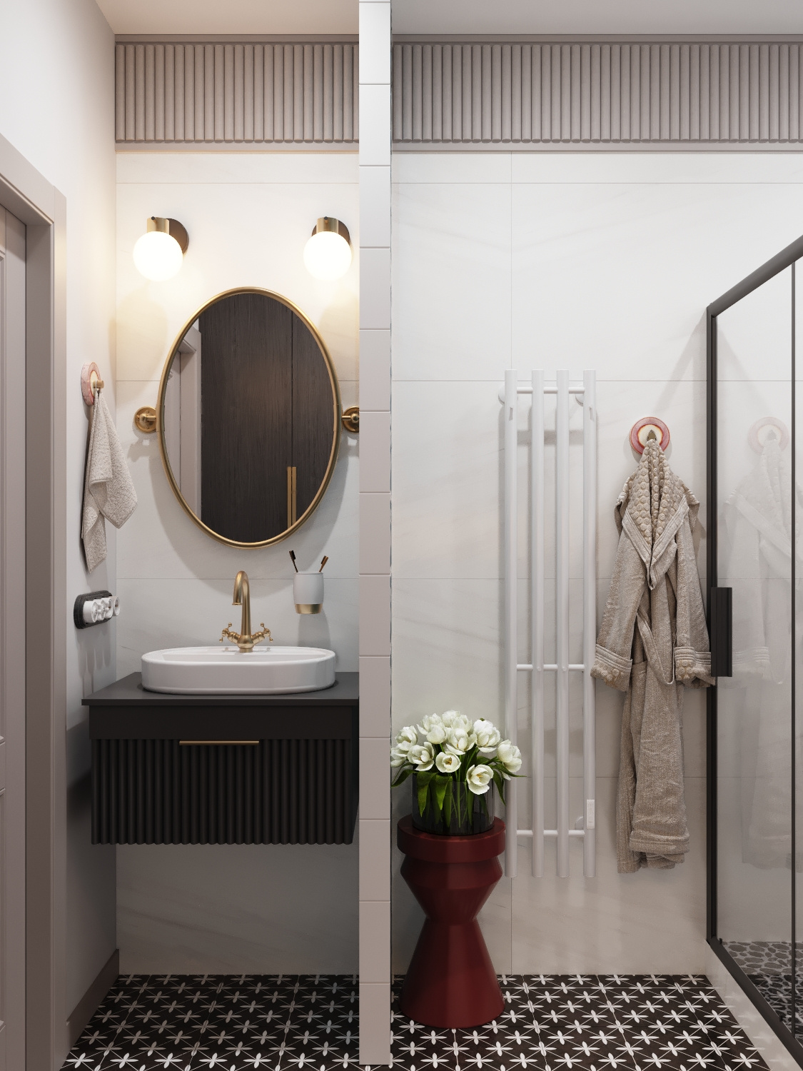 Проект в ЖК "Малоохтинский 68", mid century.