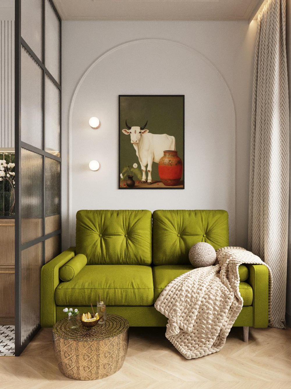 Обложка проекта: Проект в ЖК "Малоохтинский 68", mid century.