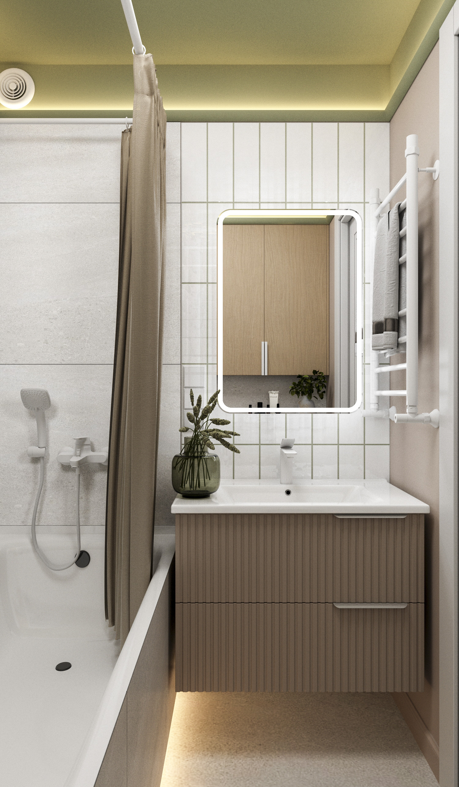 Проект квартиры с цветными акцентами.