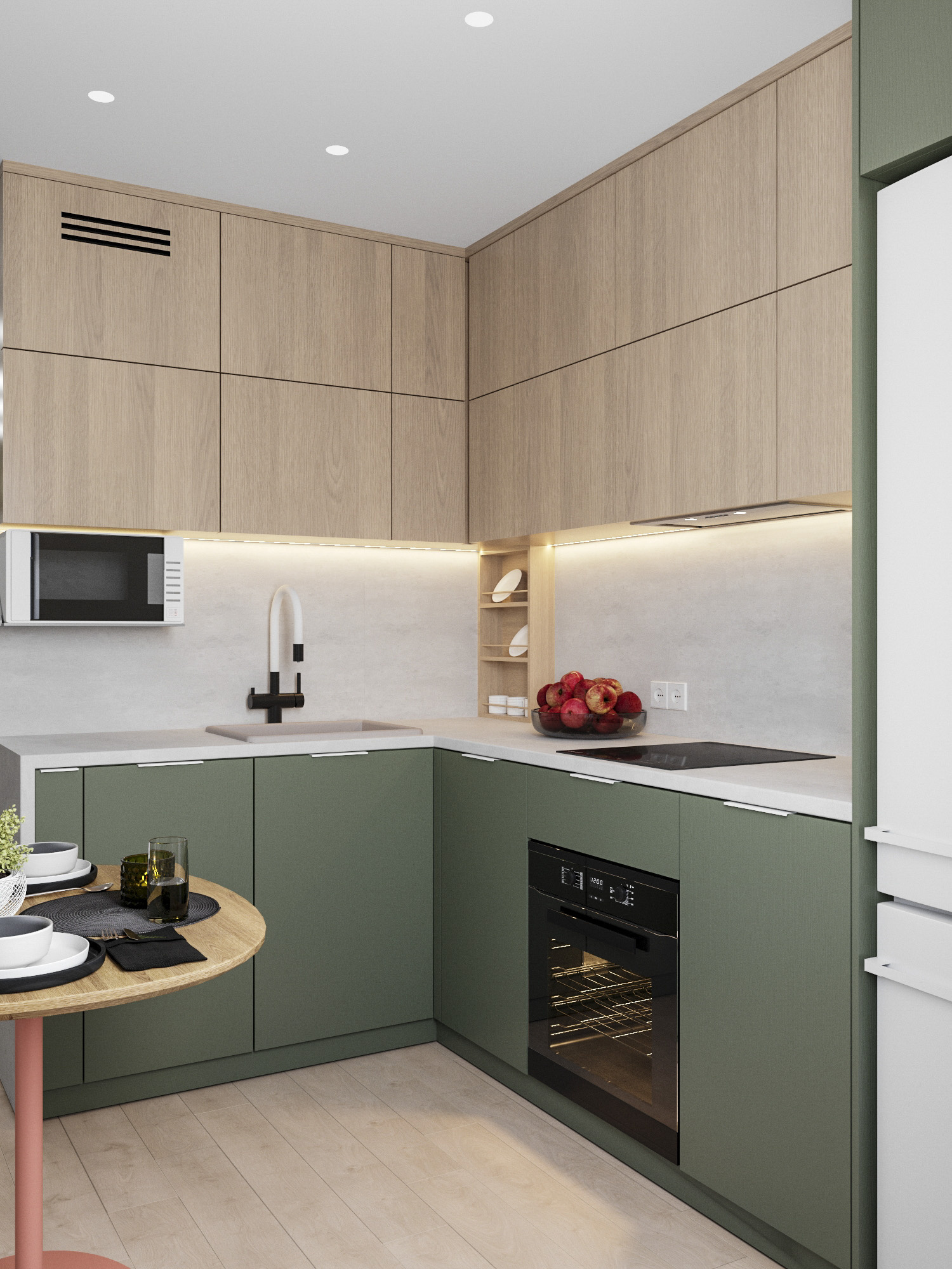 Проект квартиры с цветными акцентами.