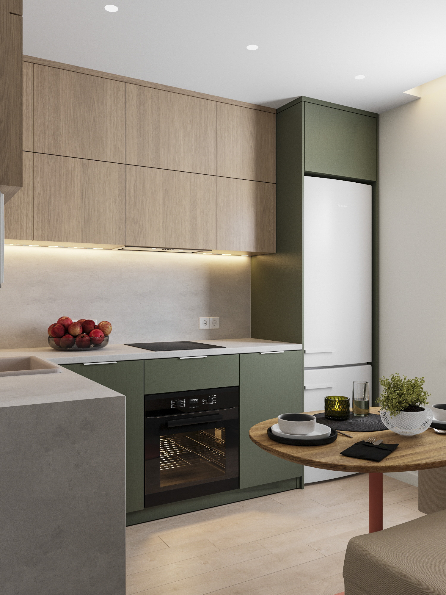 Проект квартиры с цветными акцентами.