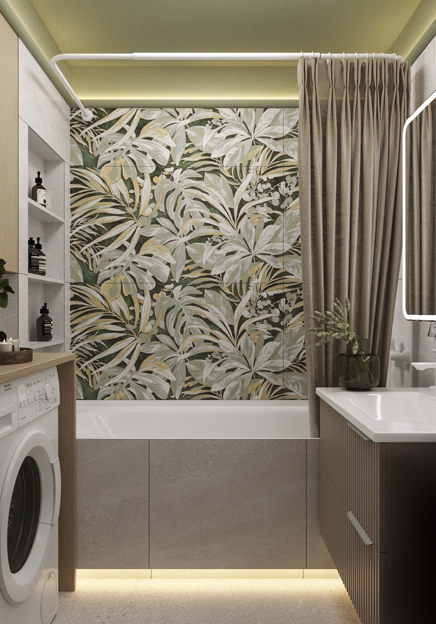 Проект квартиры с цветными акцентами.