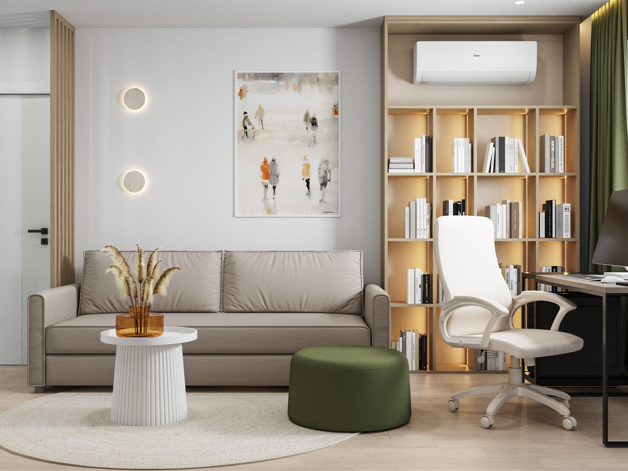 Проект квартиры с цветными акцентами.