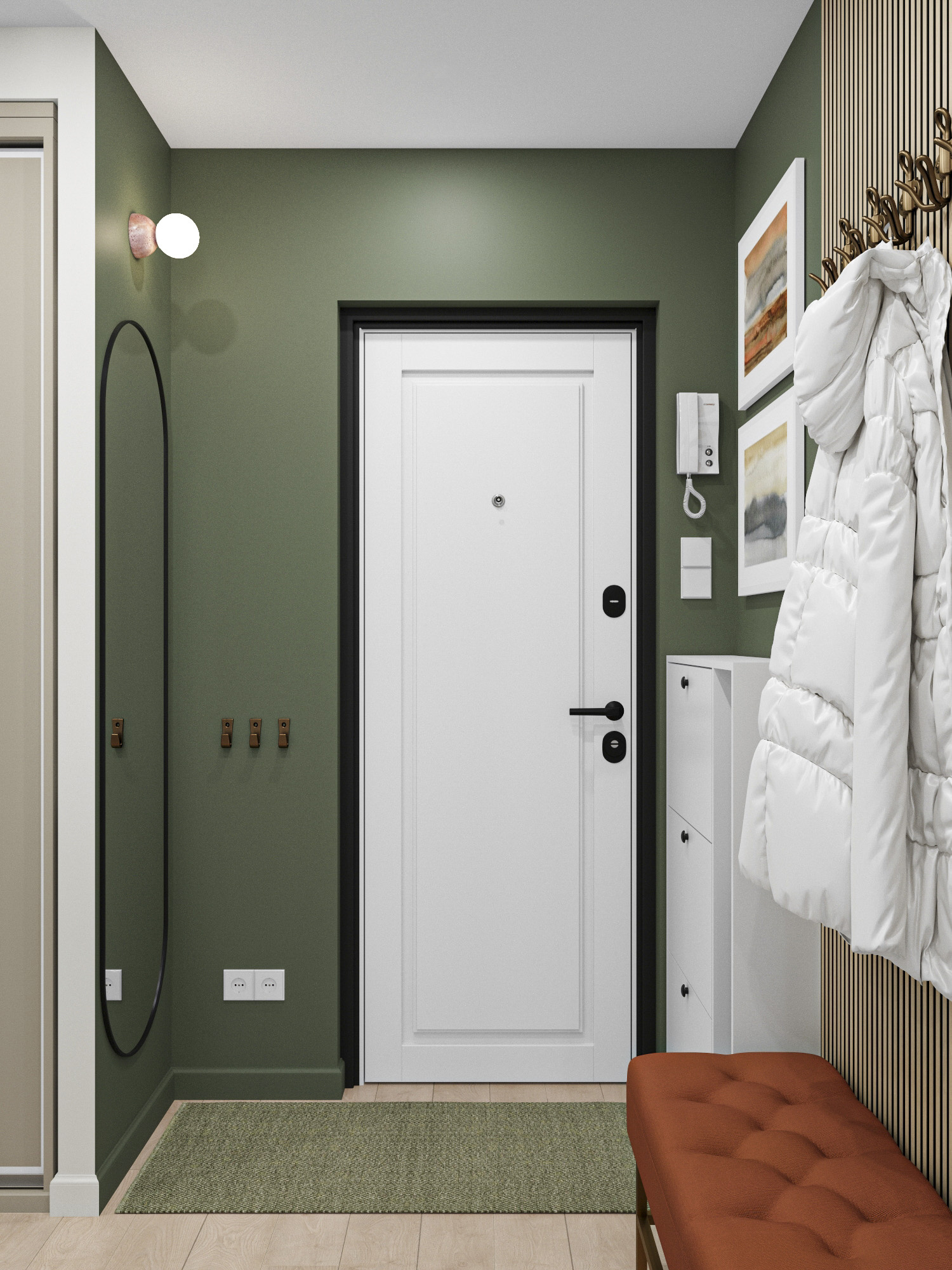 Проект квартиры с цветными акцентами.