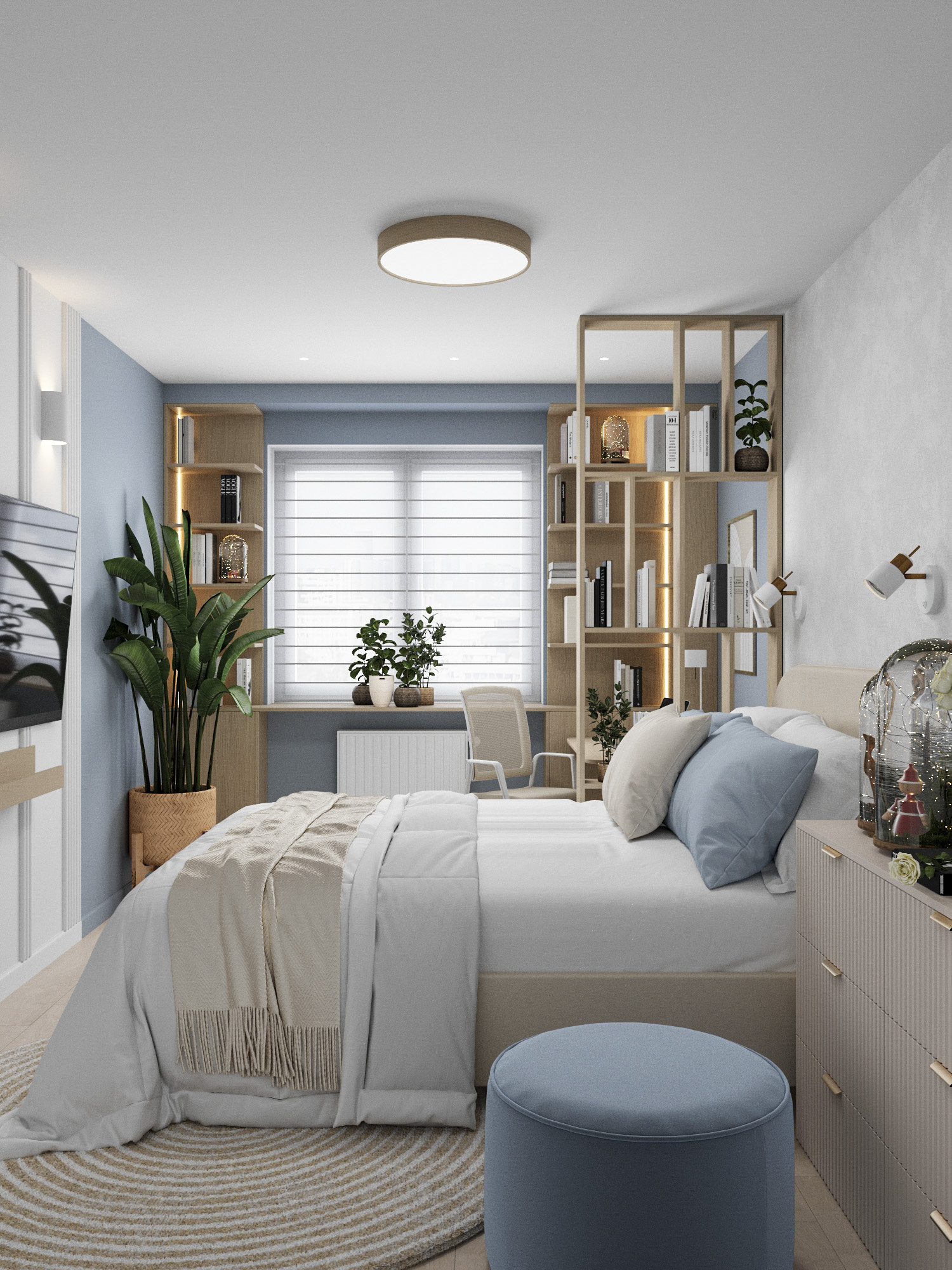 Обложка проекта: Проект квартиры с цветными акцентами.