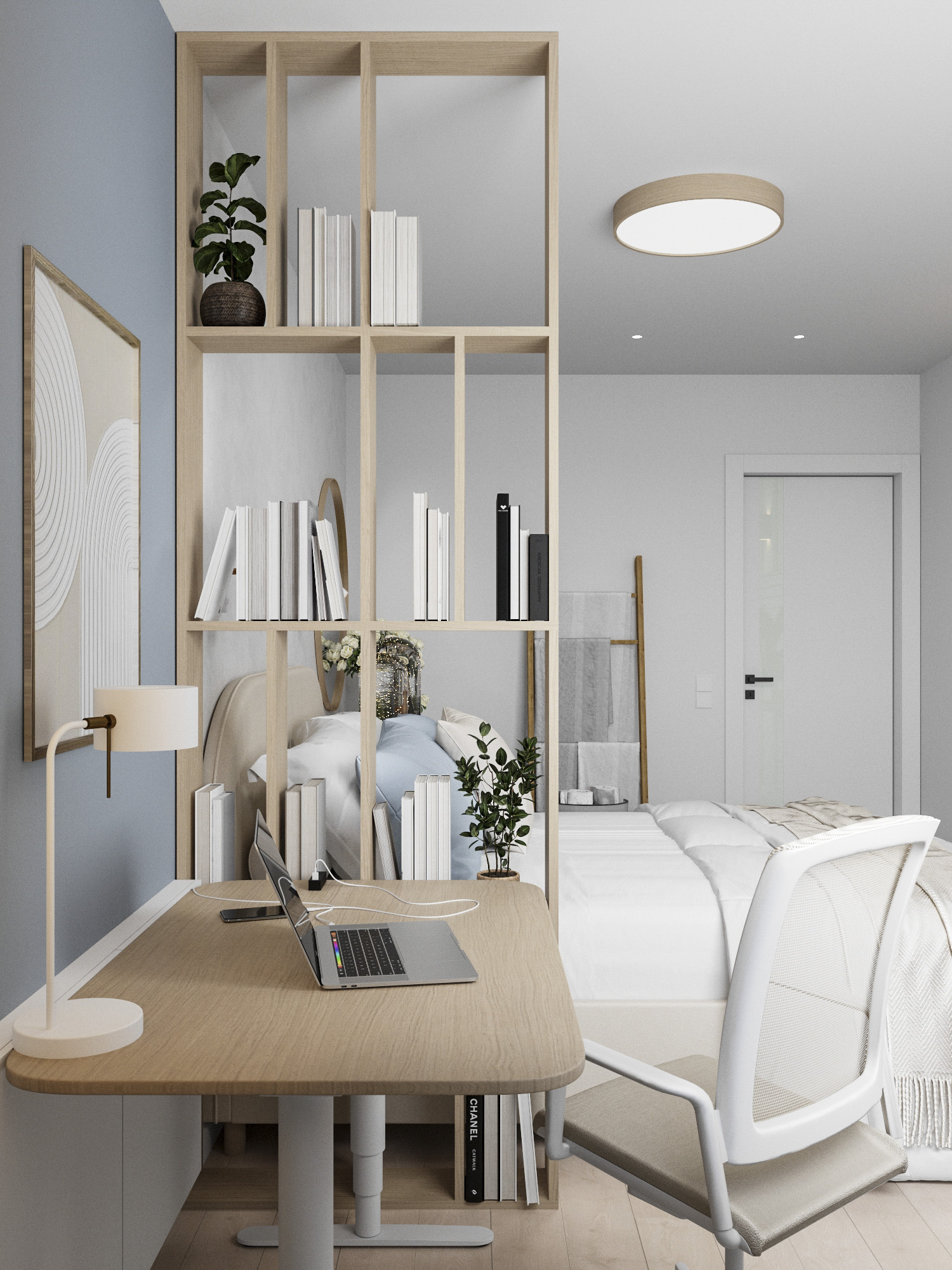 Проект квартиры с цветными акцентами.