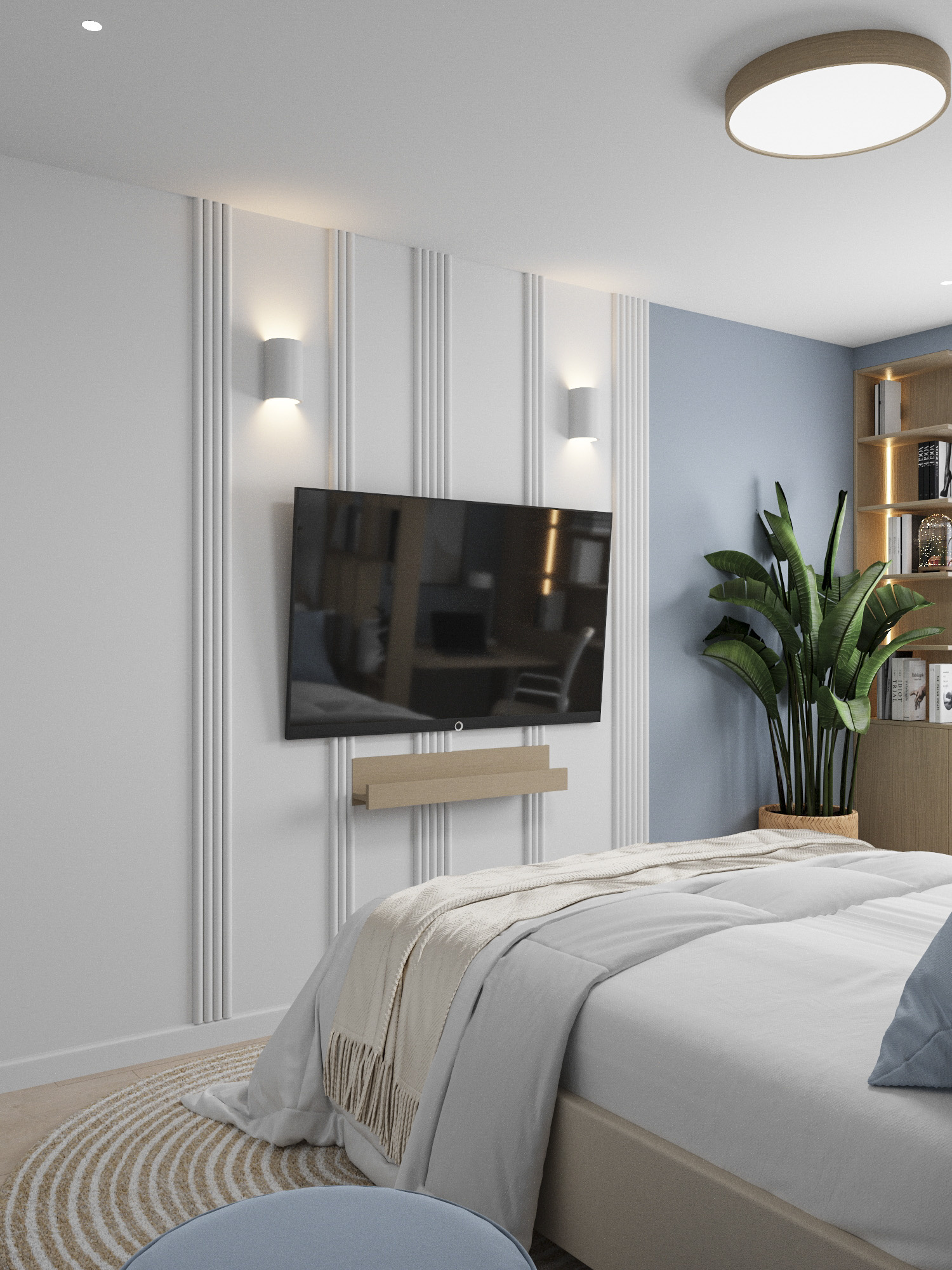 Проект квартиры с цветными акцентами.