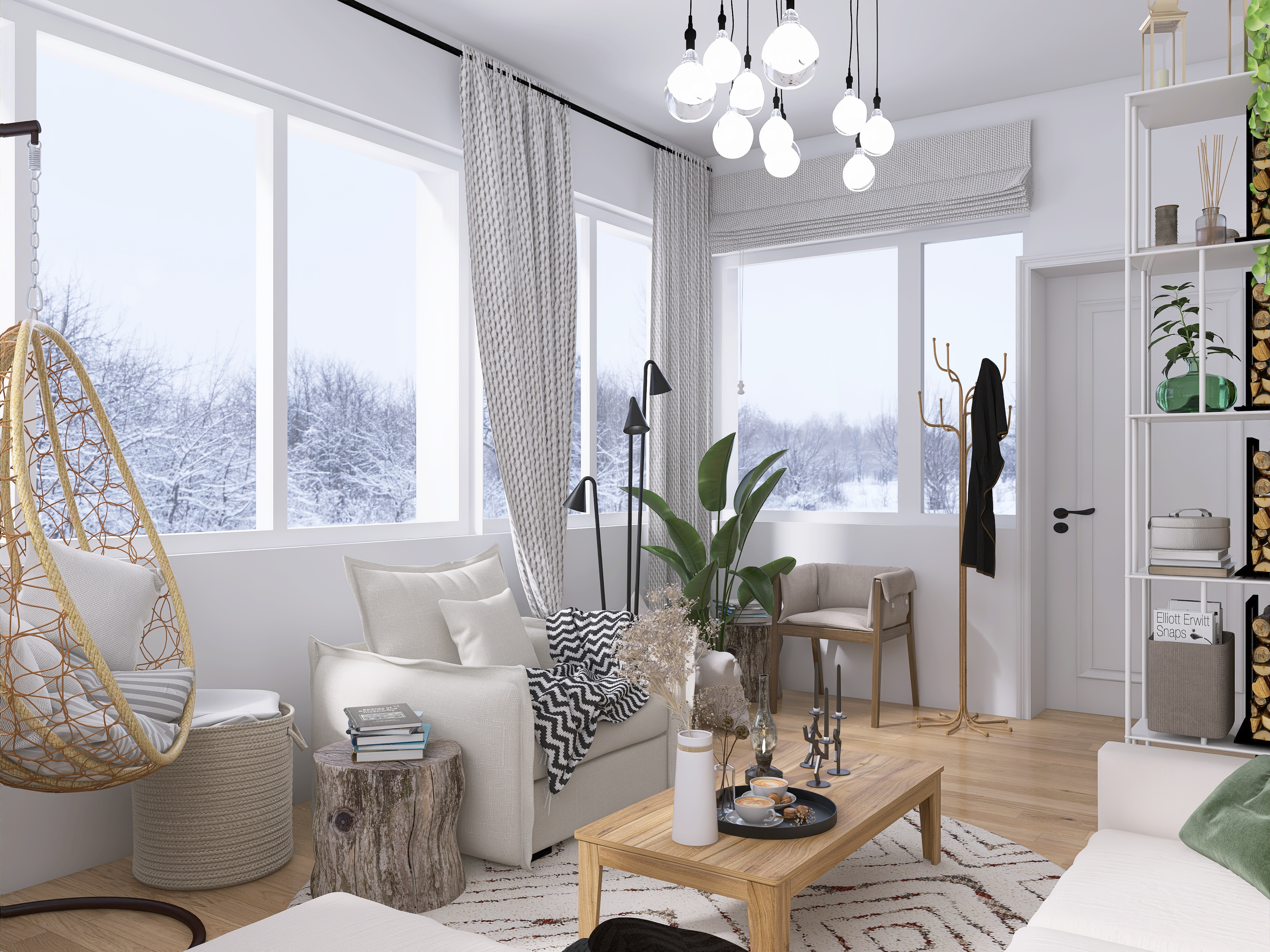 Дом в скандинавском стиле для двух человек и нескольких гостей