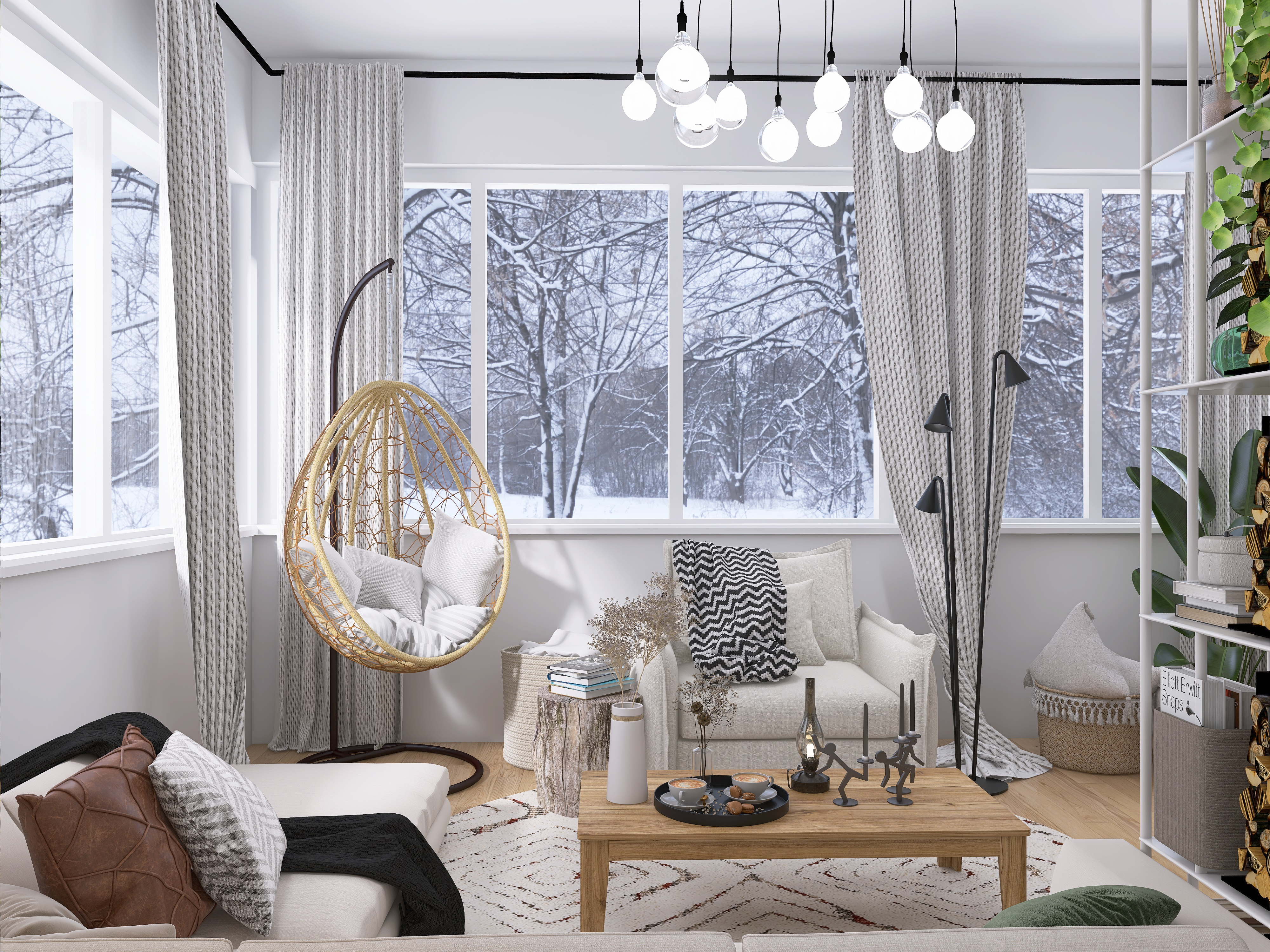 Дом в скандинавском стиле для двух человек и нескольких гостей