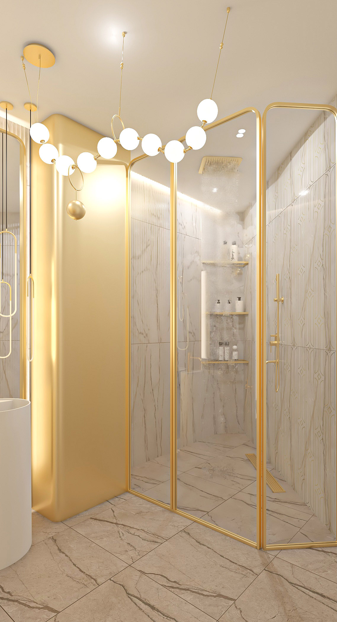 Интерьер гостевого санузла на 3 этаже в Таунхаусе ЖК Образцово