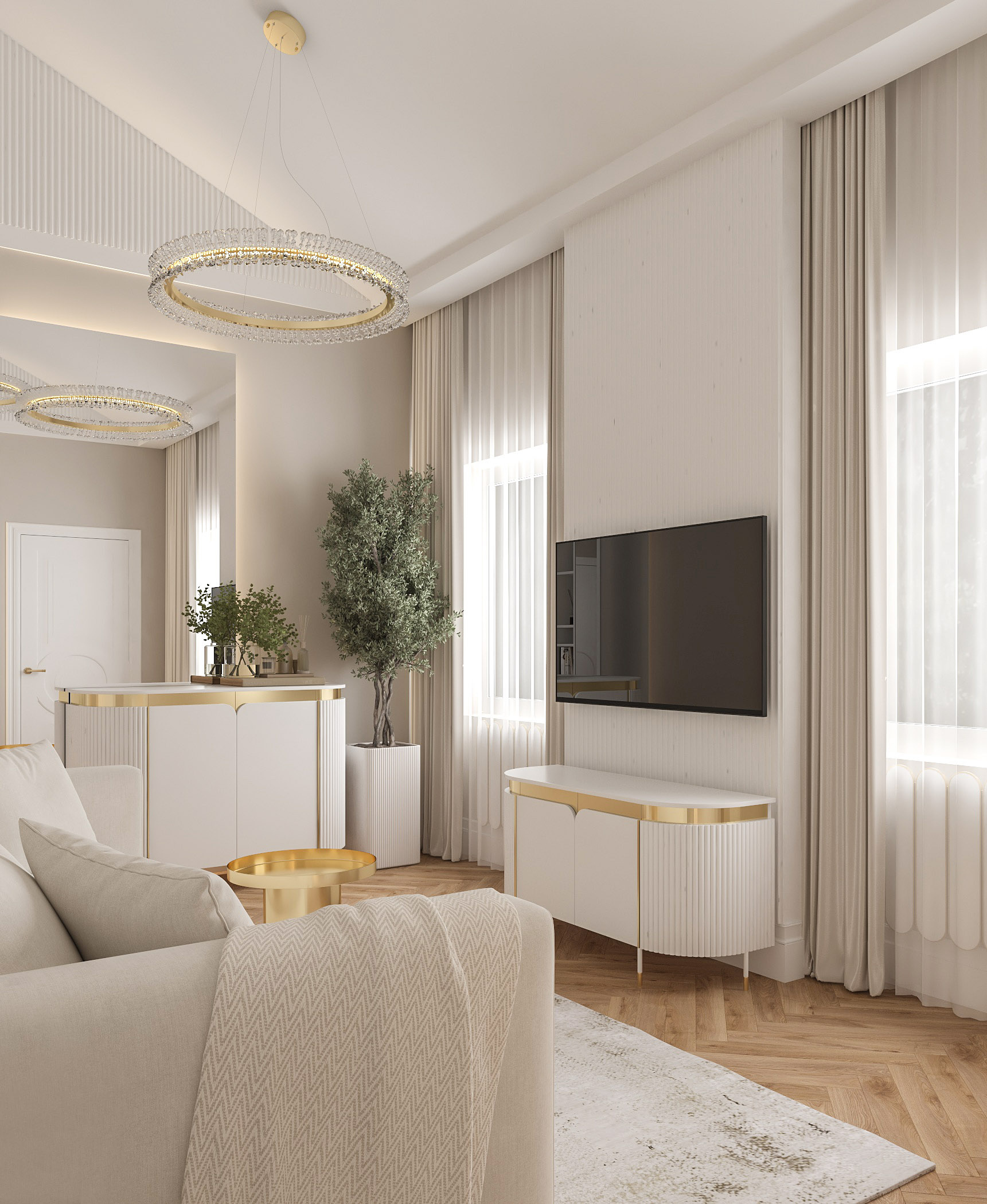 Интерьер гостевой комнаты . 3 этаж. Таунхаус в КП "Образцово"