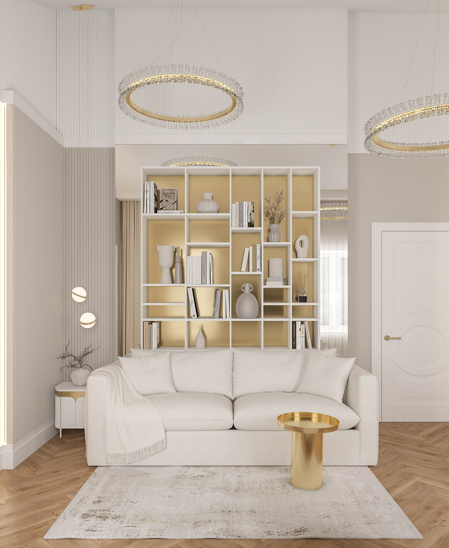 Интерьер гостевой комнаты . 3 этаж. Таунхаус в КП "Образцово"