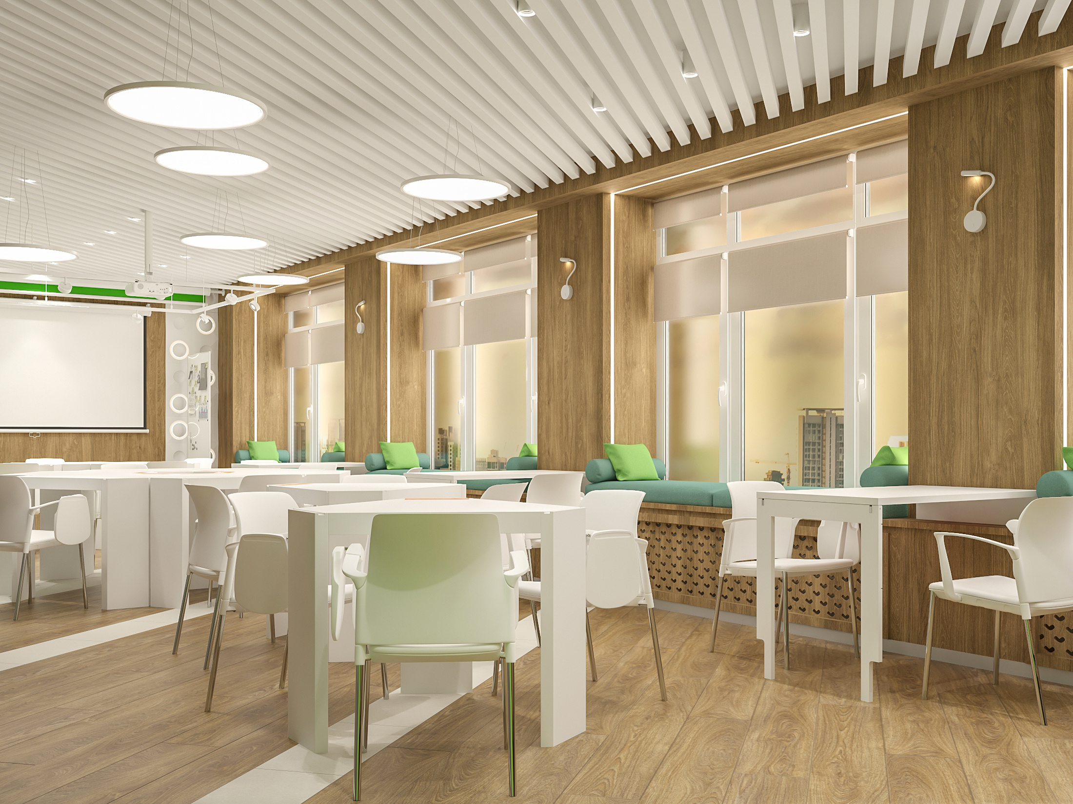 Интерьере  модульного Медиазала для БМАУ Центр по работе с молодежью  "МОЛОДЕЖКА"