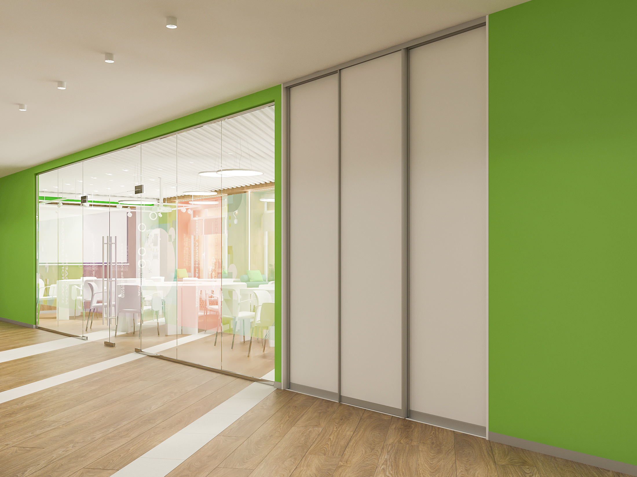 Интерьере  модульного Медиазала для БМАУ Центр по работе с молодежью  "МОЛОДЕЖКА"