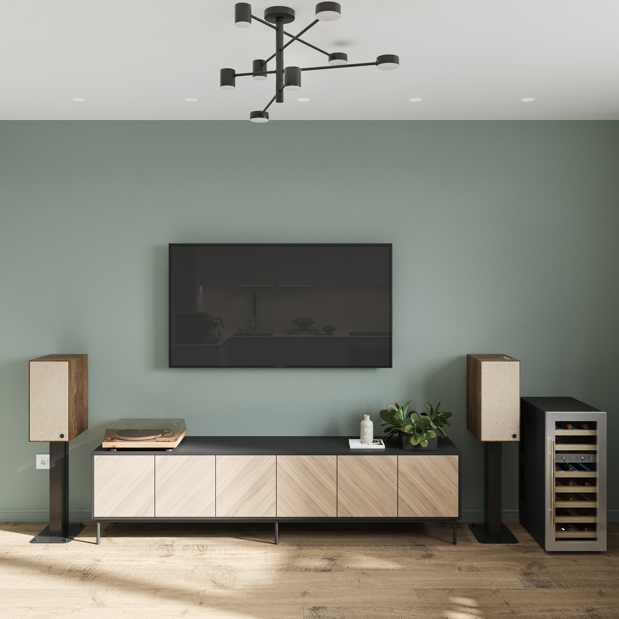 Интерьер кухни - гостиной в современном стиле в ЖК "Ботаника Life"