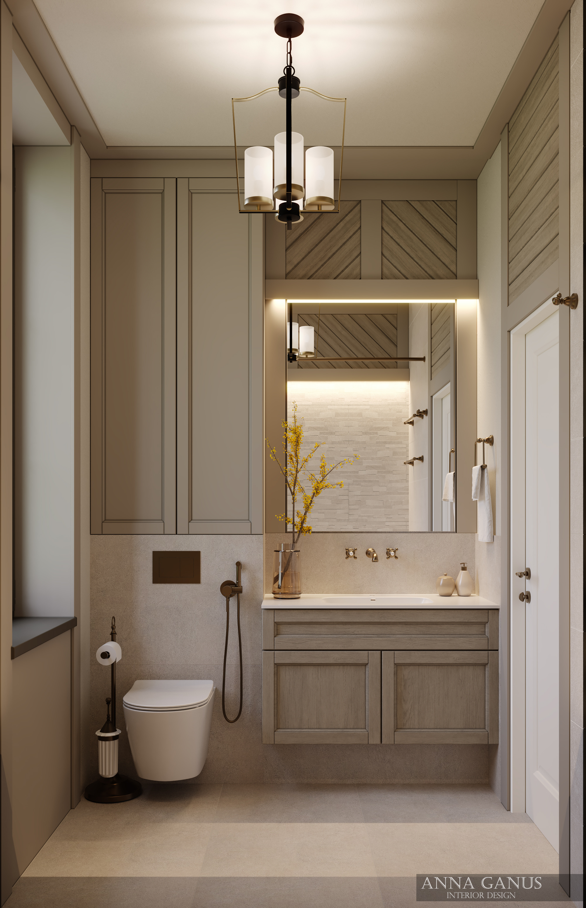 Домик в деревне в природных оттенках.