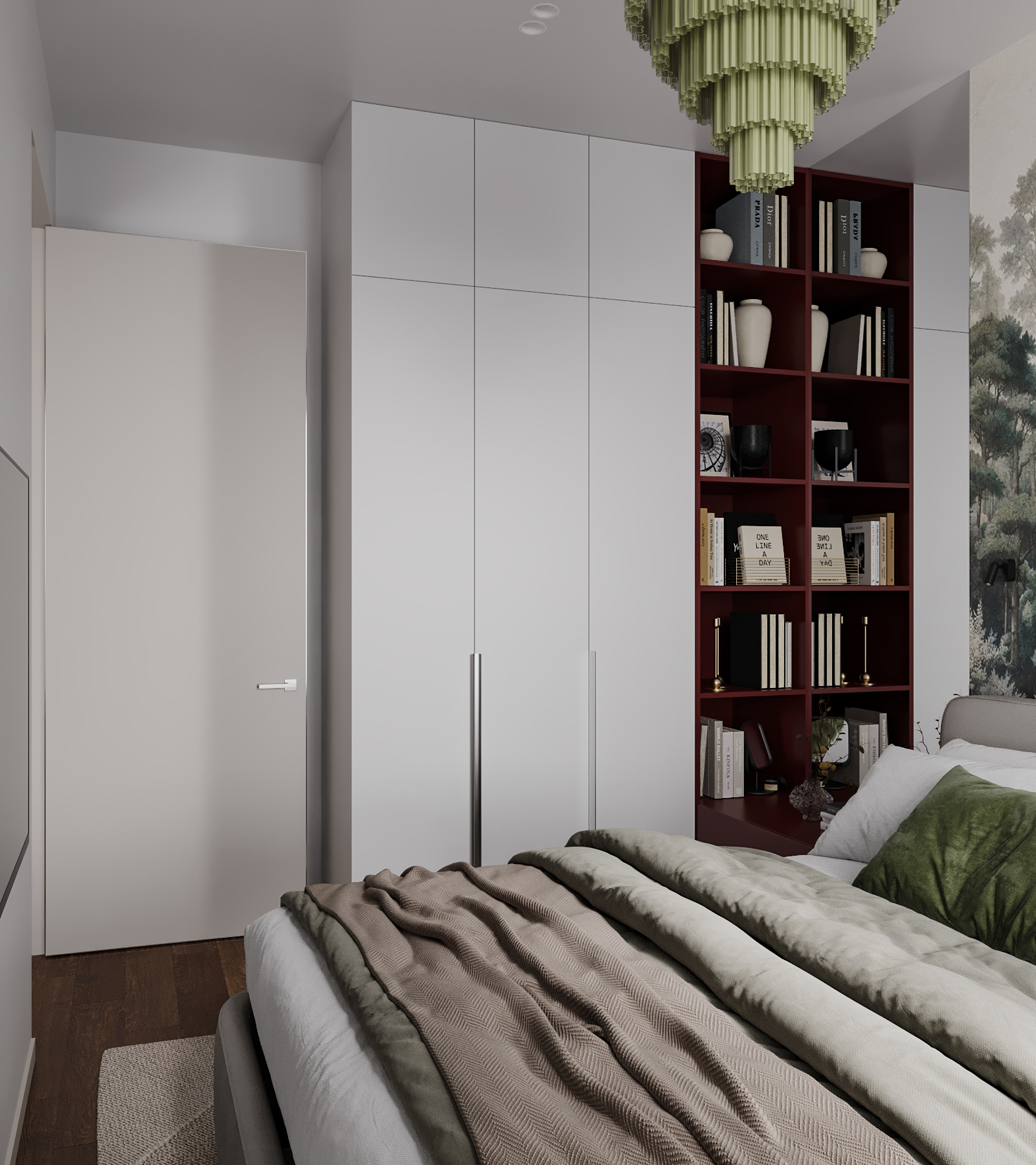 Квартира в бордовых оттенках