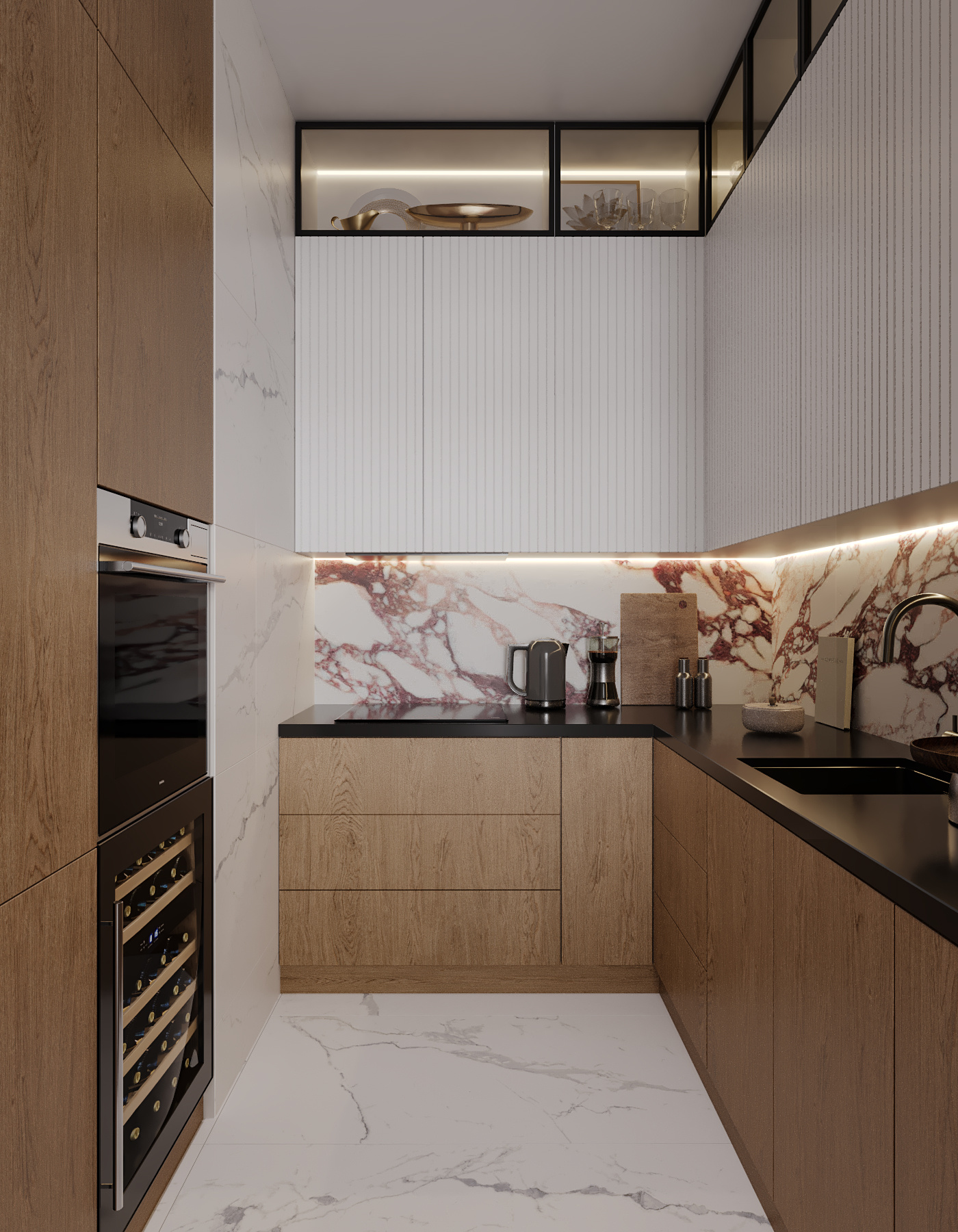 Квартира в бордовых оттенках