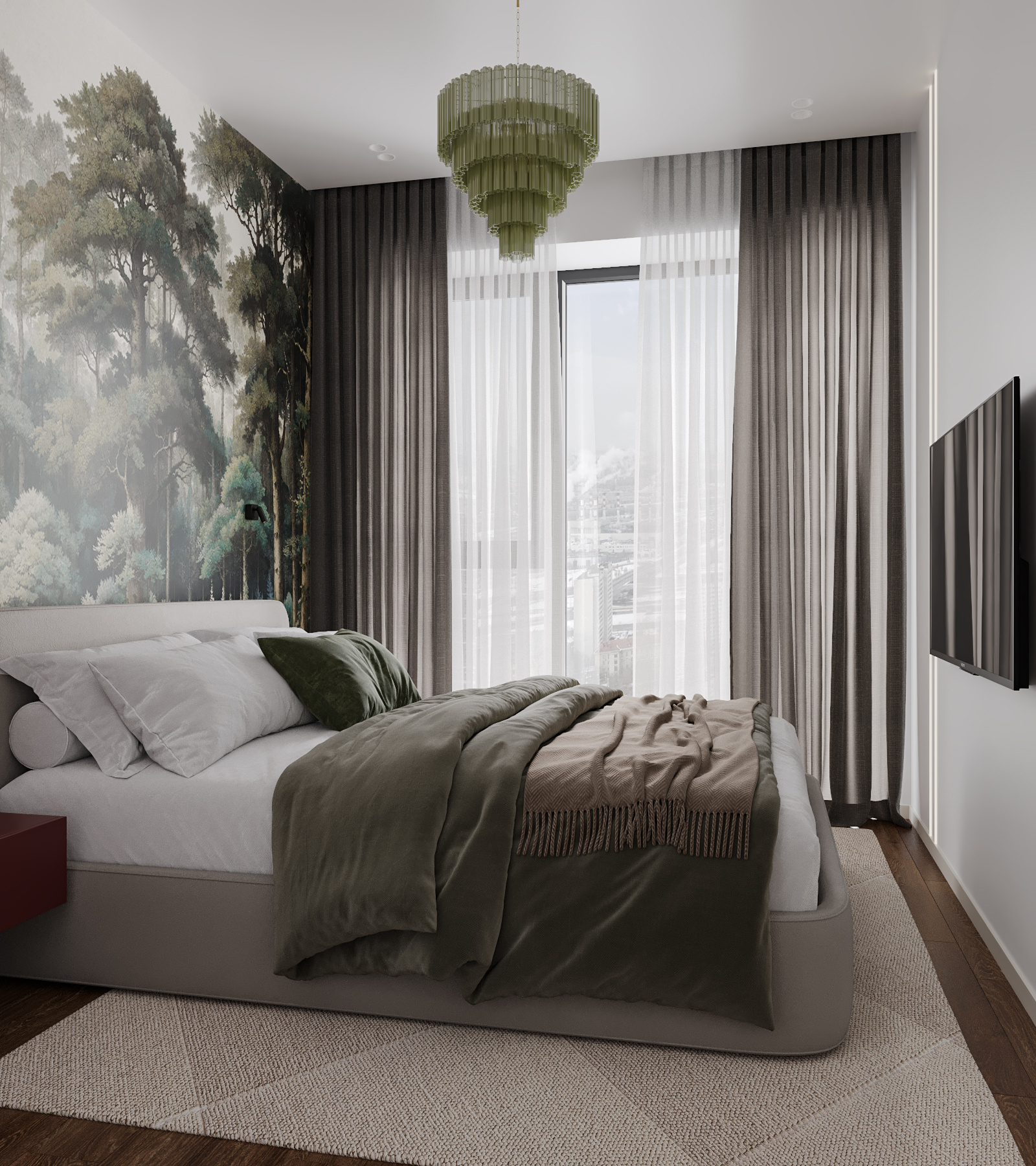 Квартира в бордовых оттенках