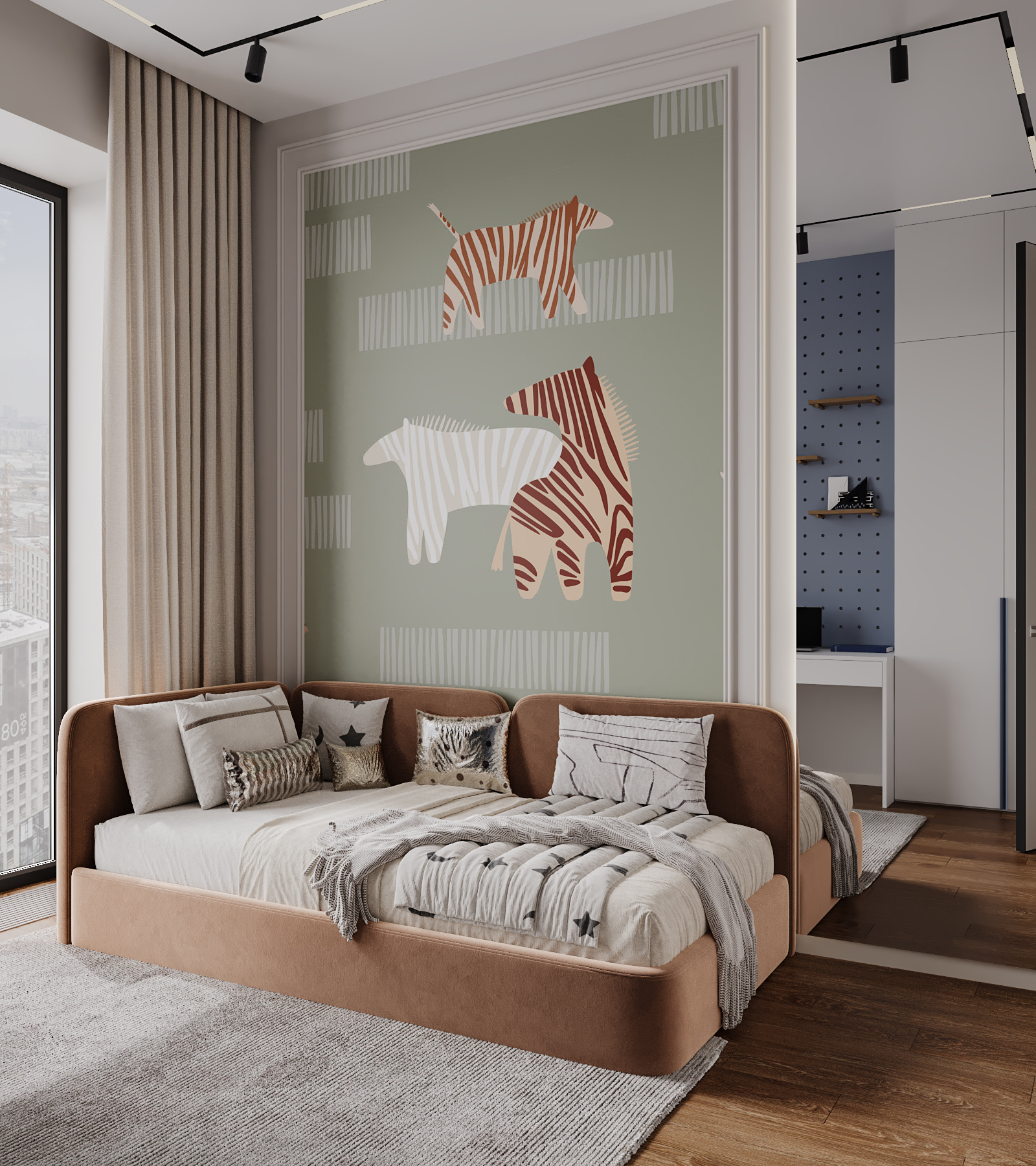 Квартира в бордовых оттенках