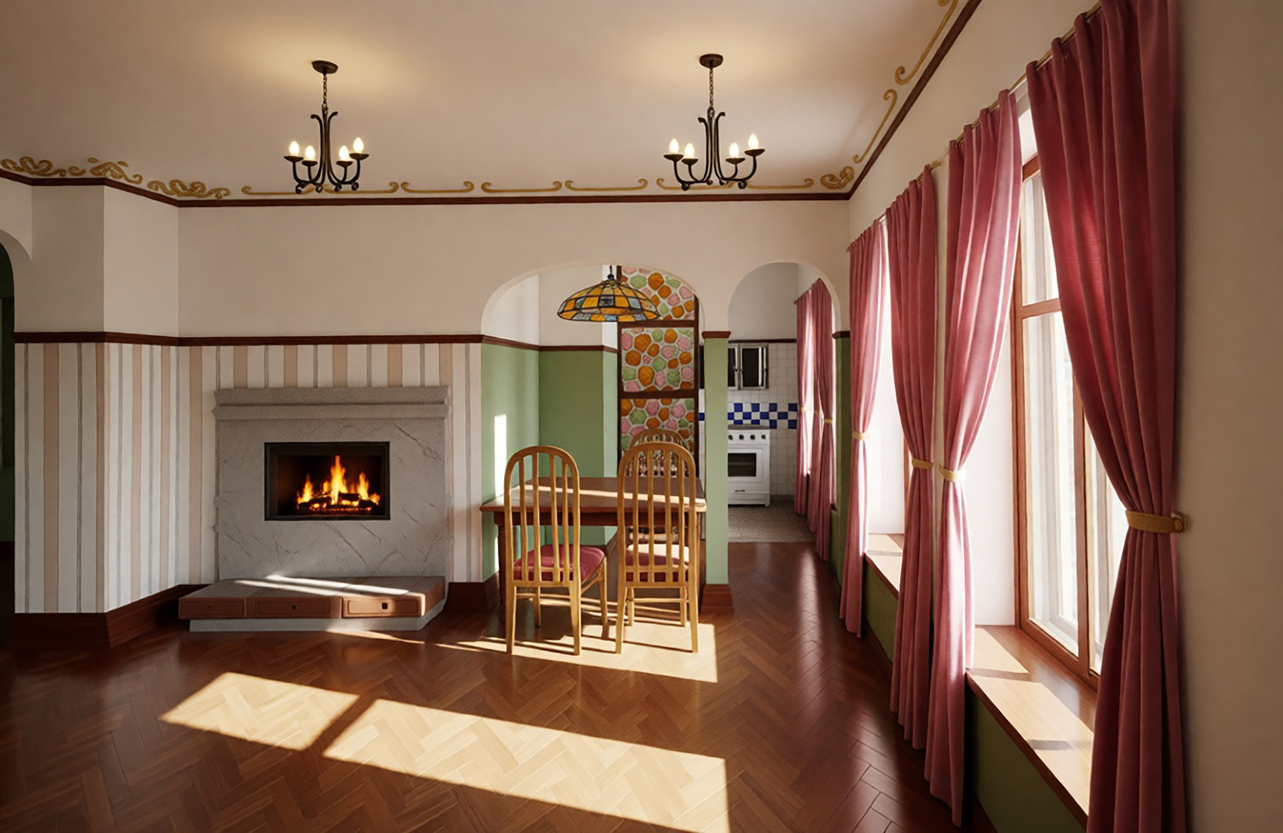 Эскизы к интерьеру квартиры в историческом доме на Фонтанке