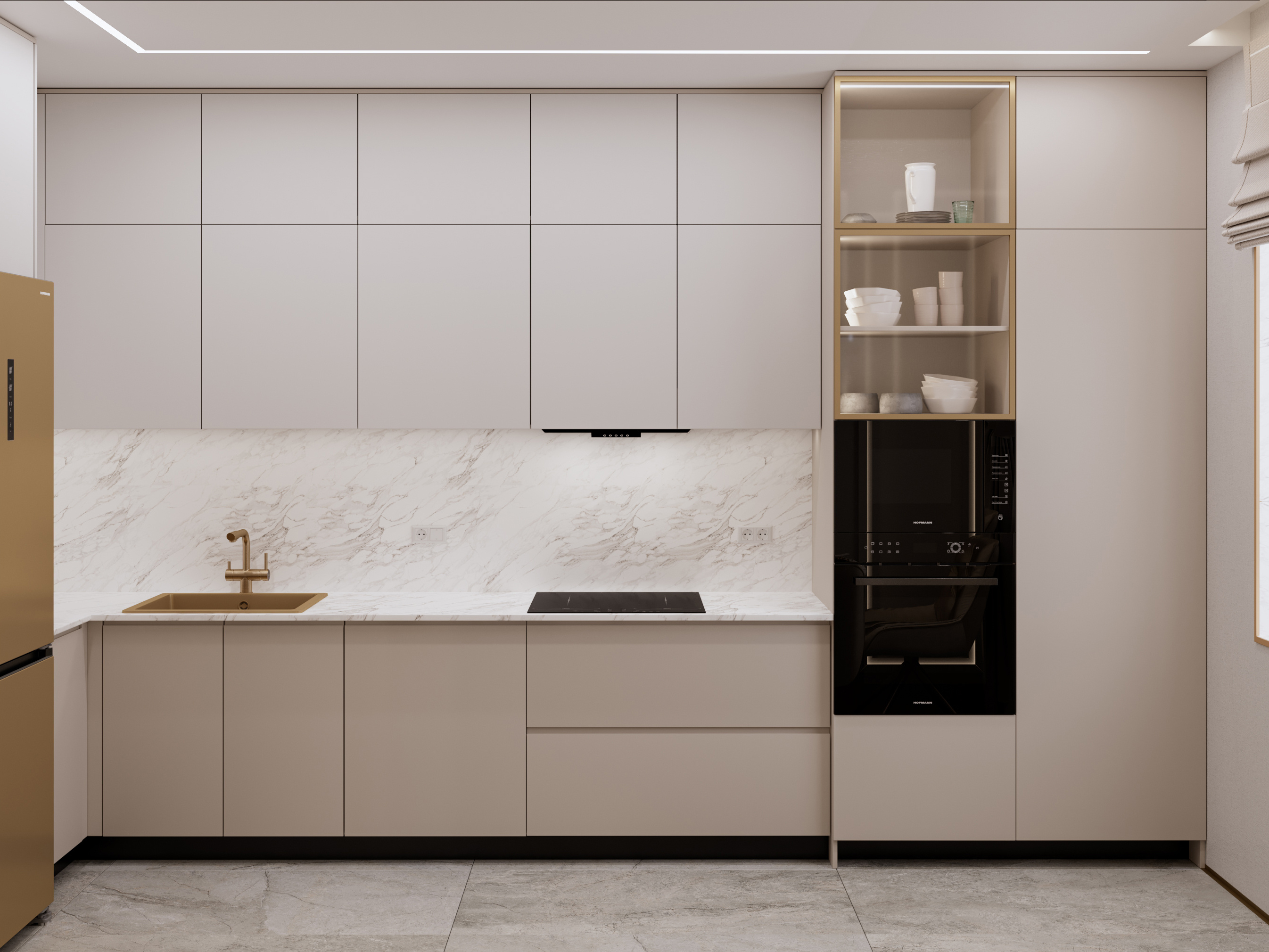 Обложка проекта: Кухня-гостиная и лоджия. Современный стиль