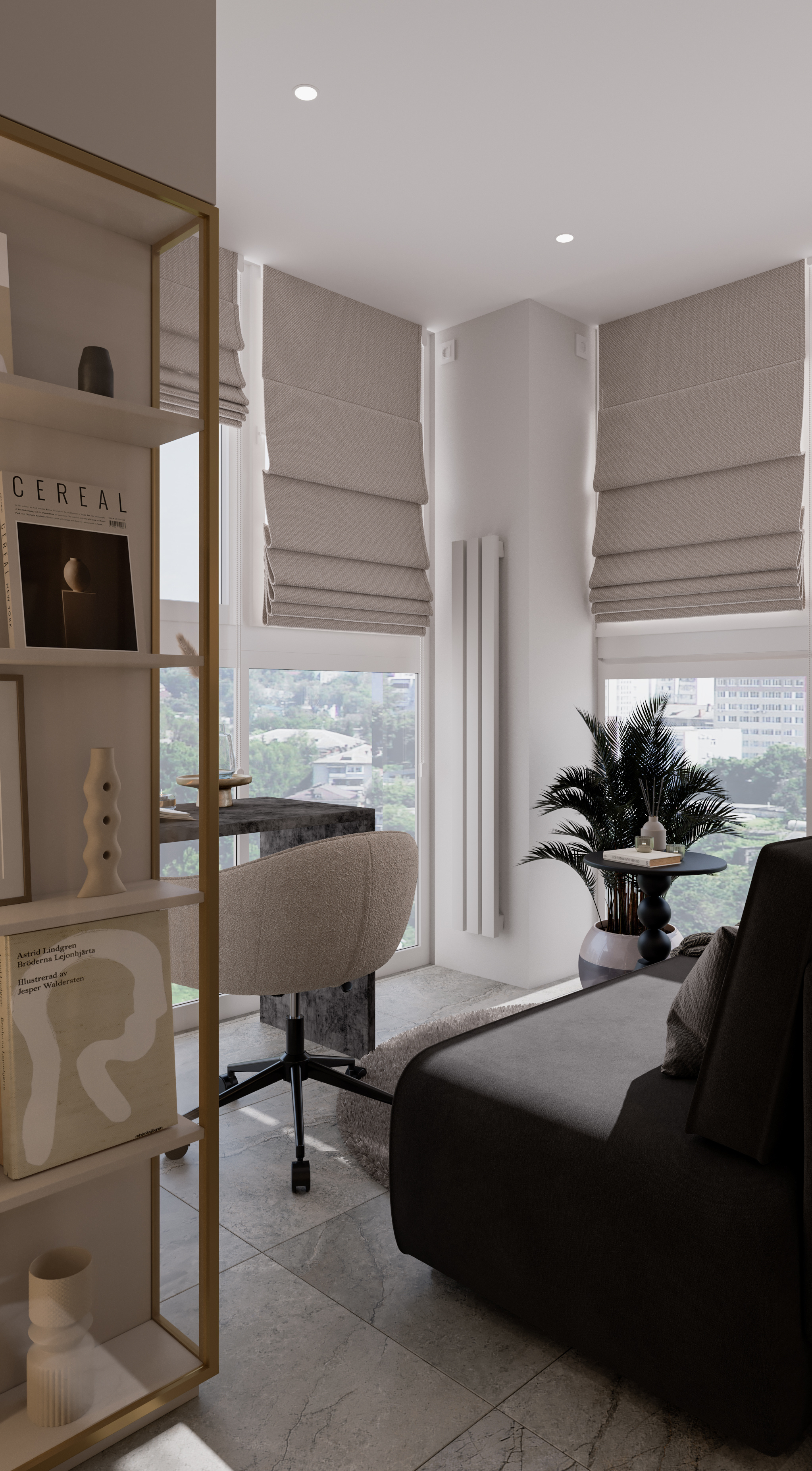 Кухня-гостиная и лоджия. Современный стиль