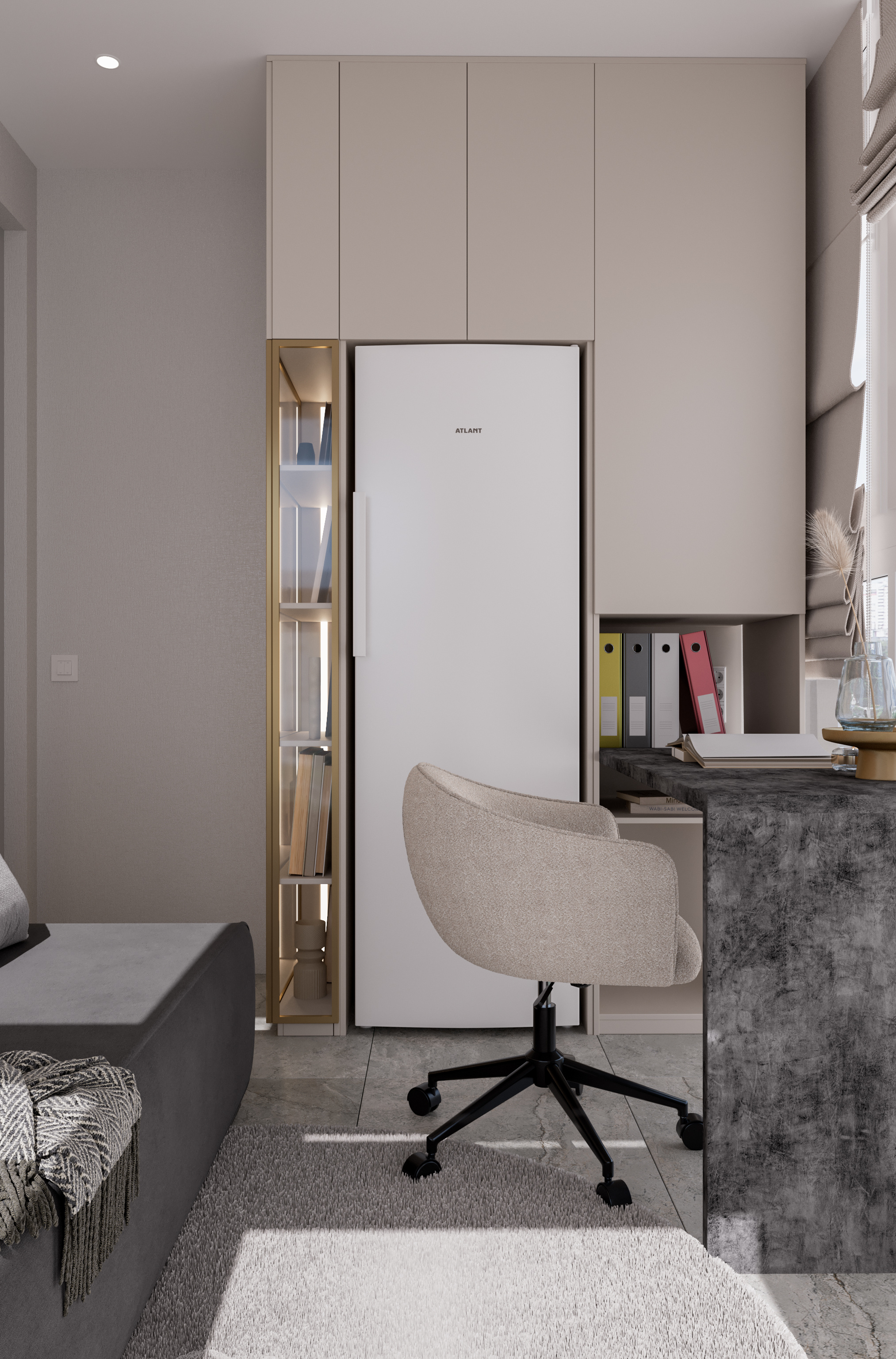 Кухня-гостиная и лоджия. Современный стиль