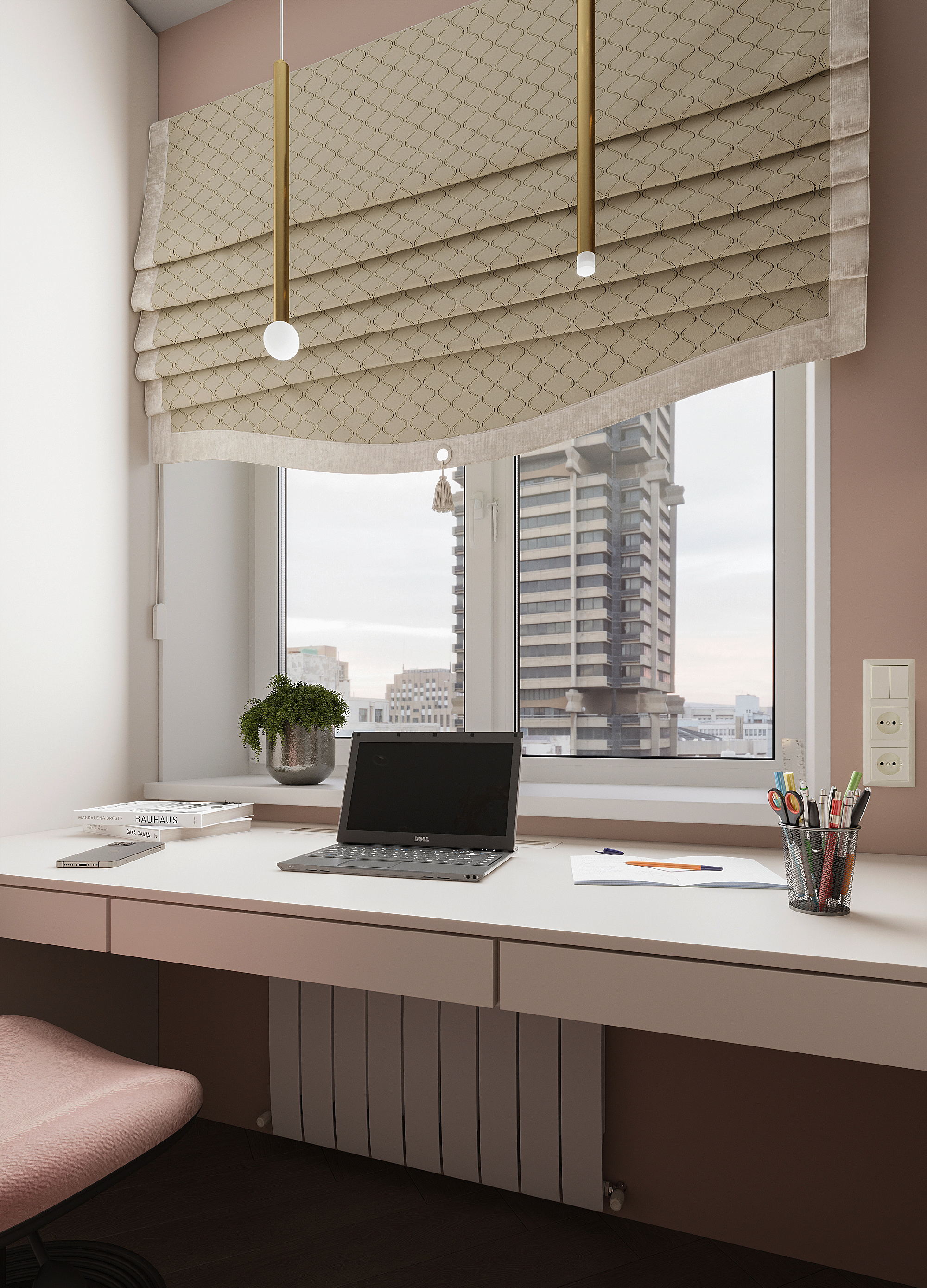 Детская для девочки в персиковых тонах. Современный стиль.