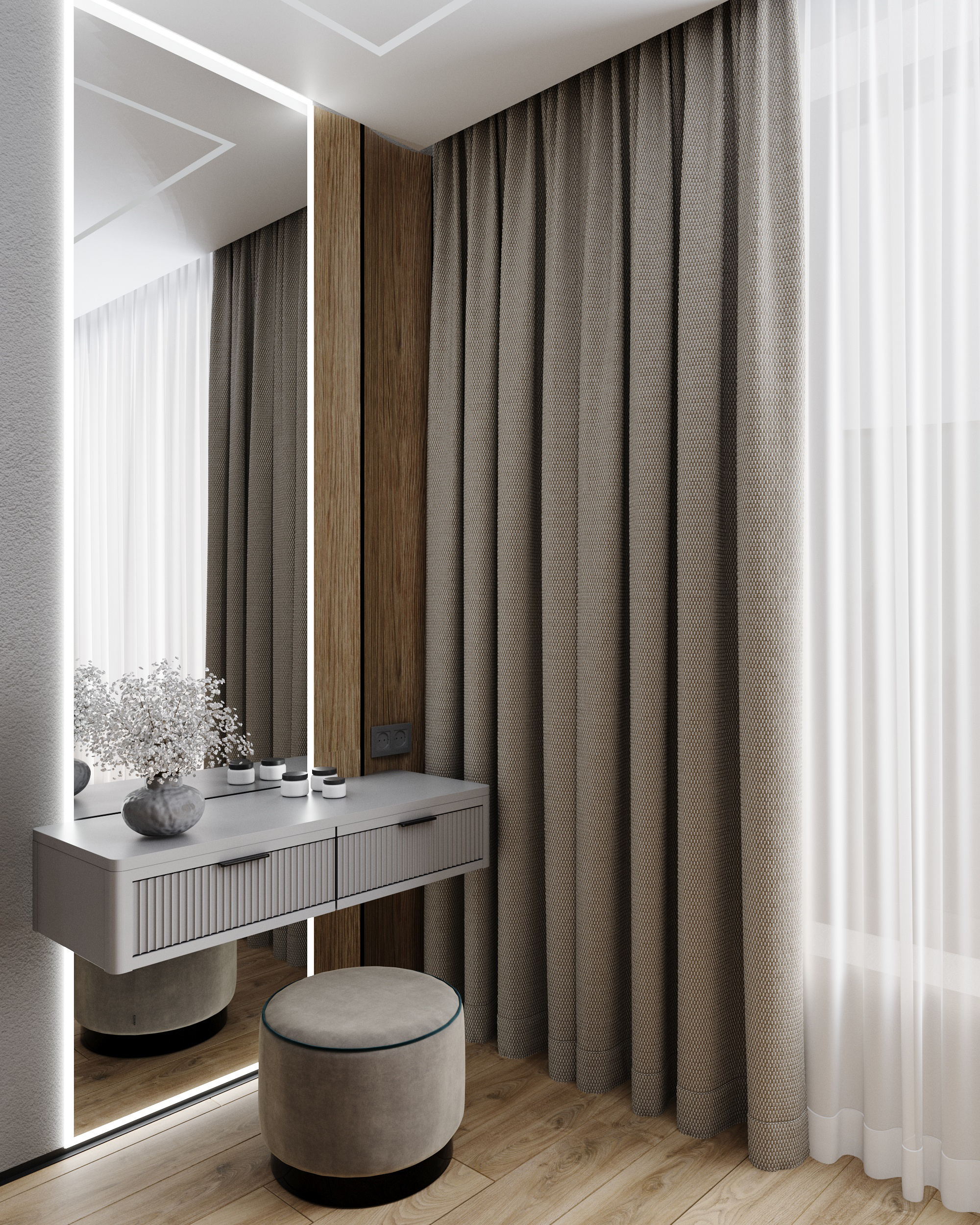 3д-визуализация дизайн-проекта мастер-спальни и мастер-с/у