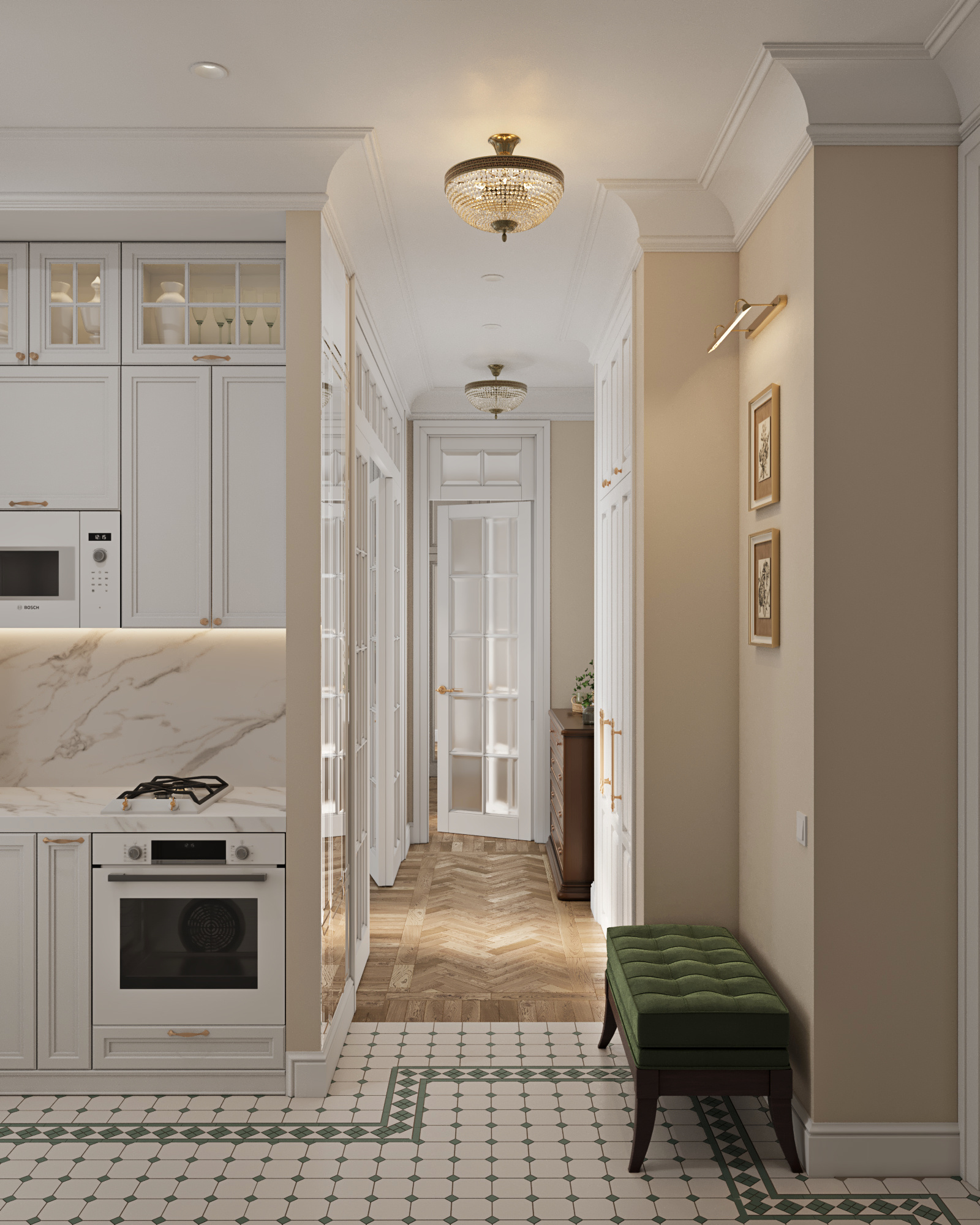 Дизайн-проект квартиры с классическом стиле.