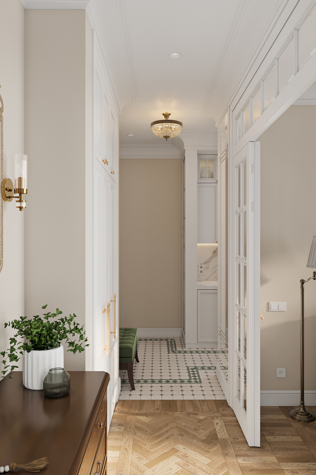 Дизайн-проект квартиры с классическом стиле.