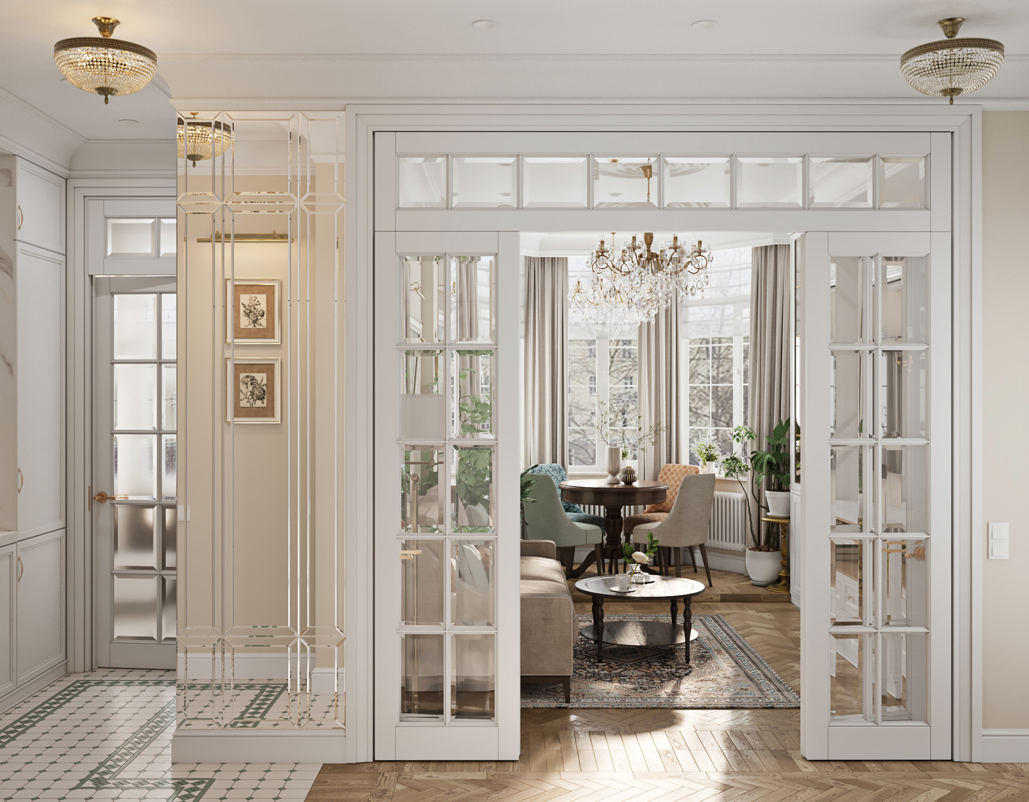 Дизайн-проект квартиры с классическом стиле.