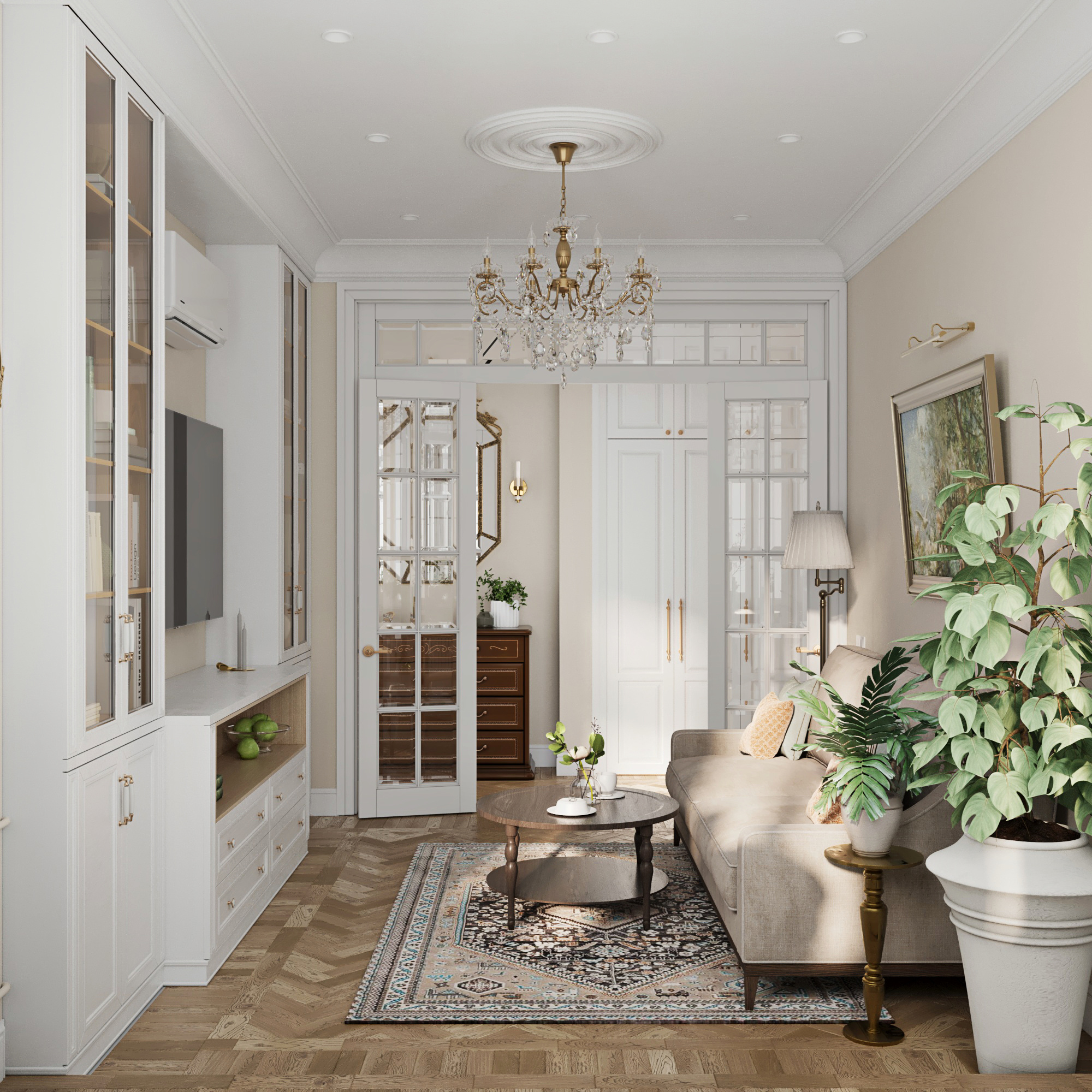 Дизайн-проект квартиры с классическом стиле.