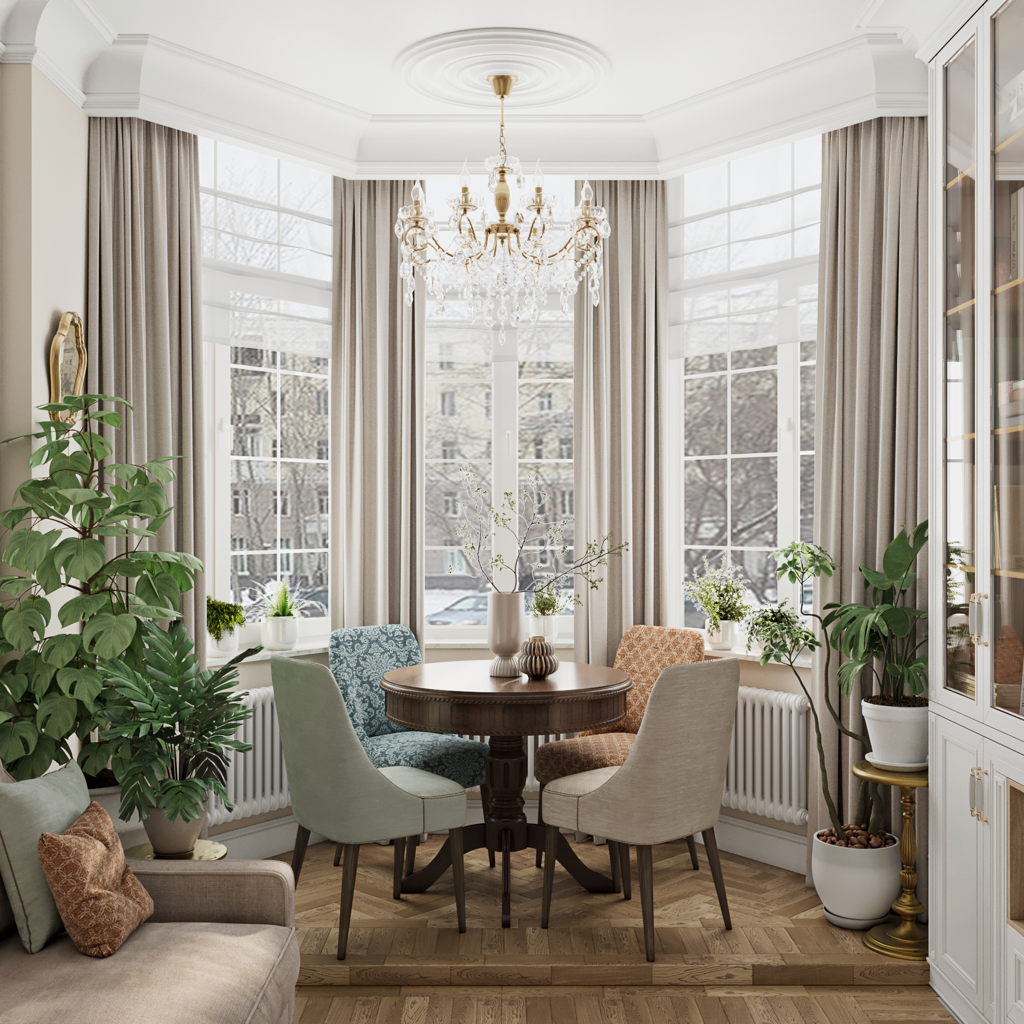 Дизайн-проект квартиры с классическом стиле.