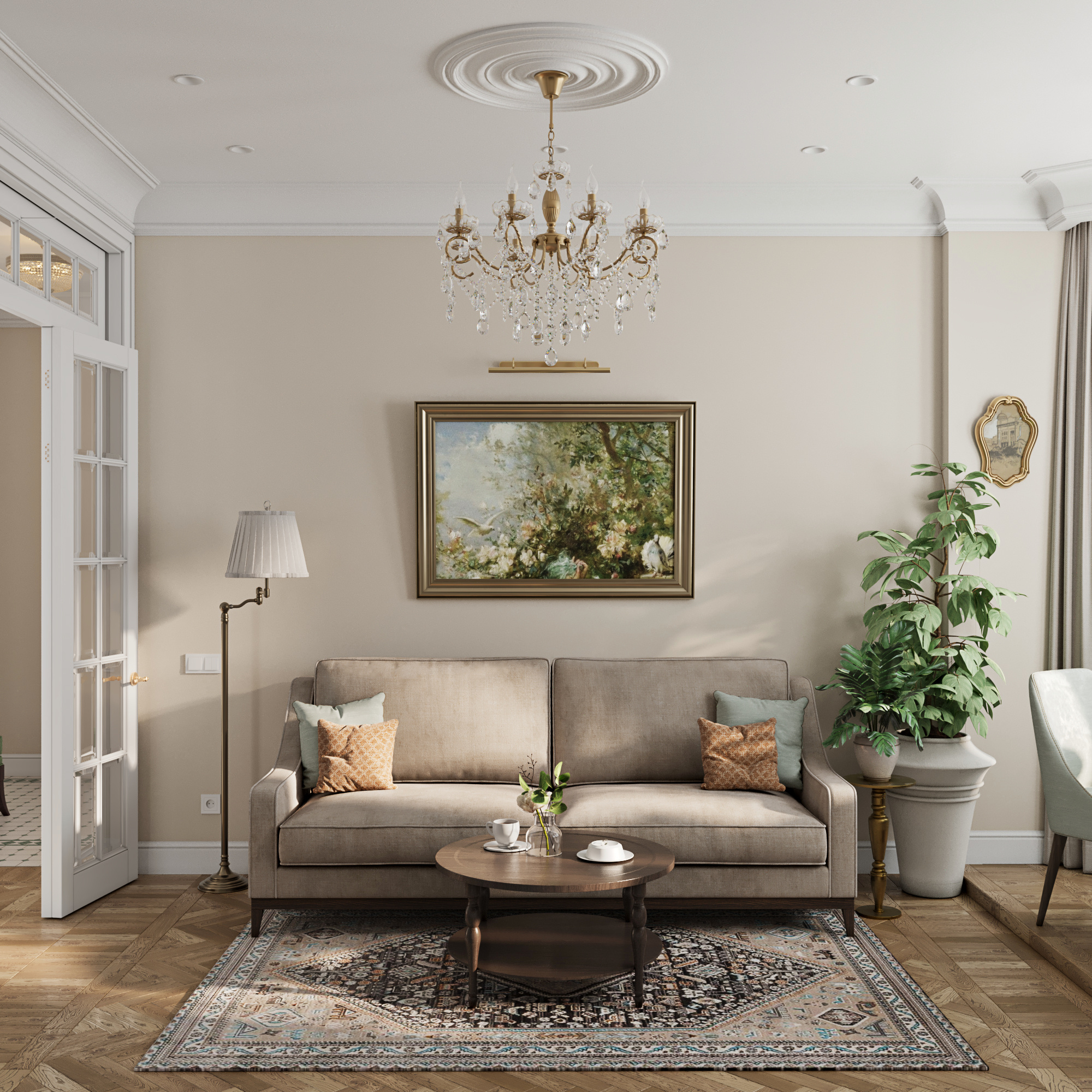 Дизайн-проект квартиры с классическом стиле.