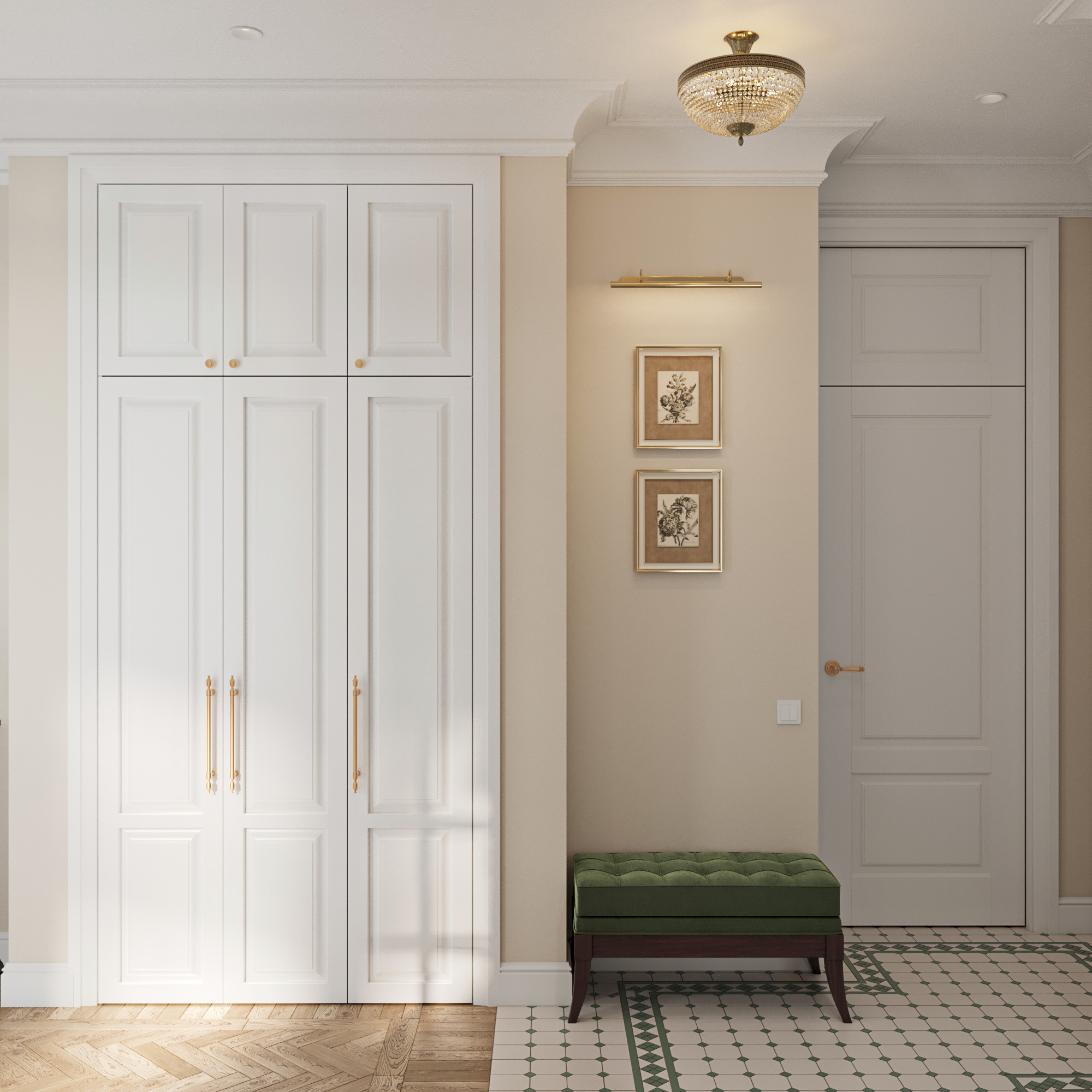 Дизайн-проект квартиры с классическом стиле.