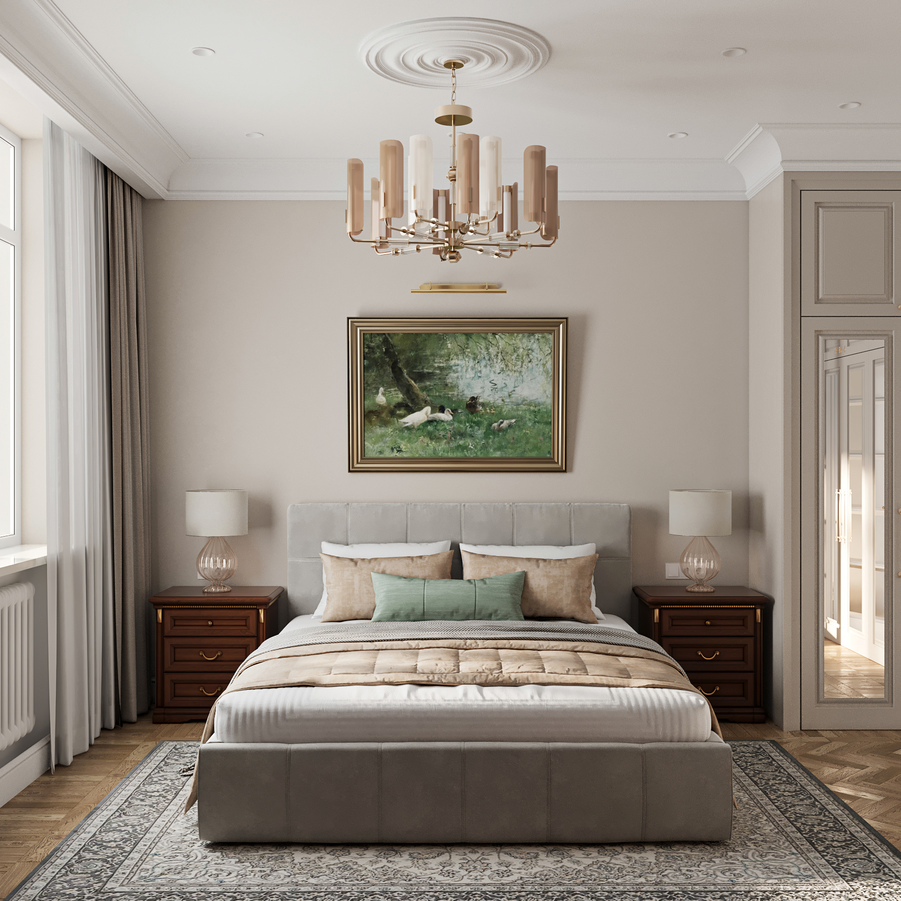 Дизайн-проект квартиры с классическом стиле.