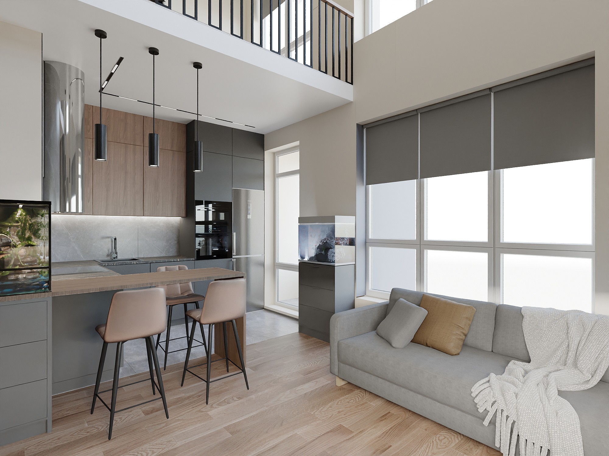 Дизайн-проект двух-уровневой квартиры