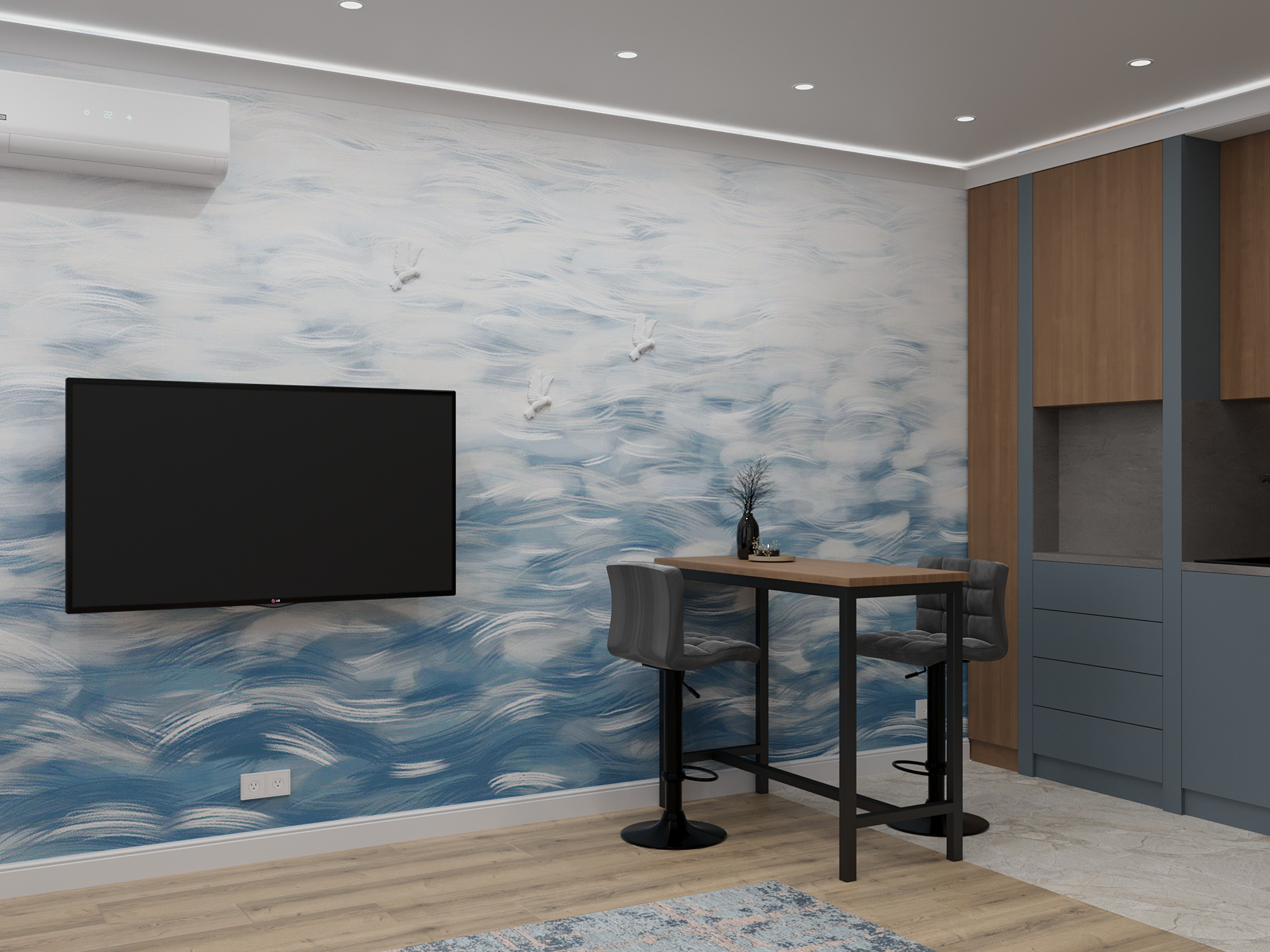 Дизайн-проект двухкомнатной квартиры для сдачи в аренду