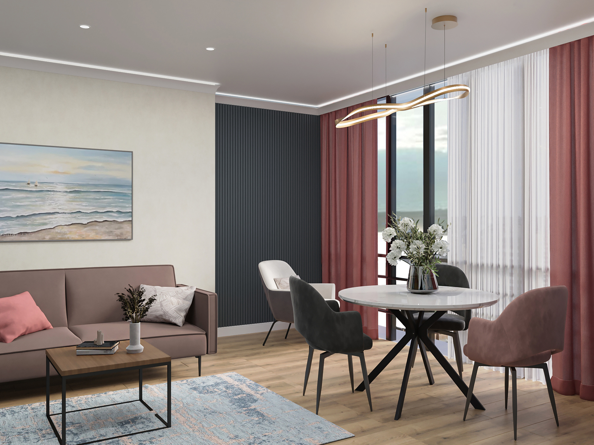 Дизайн-проект двухкомнатной квартиры для сдачи в аренду